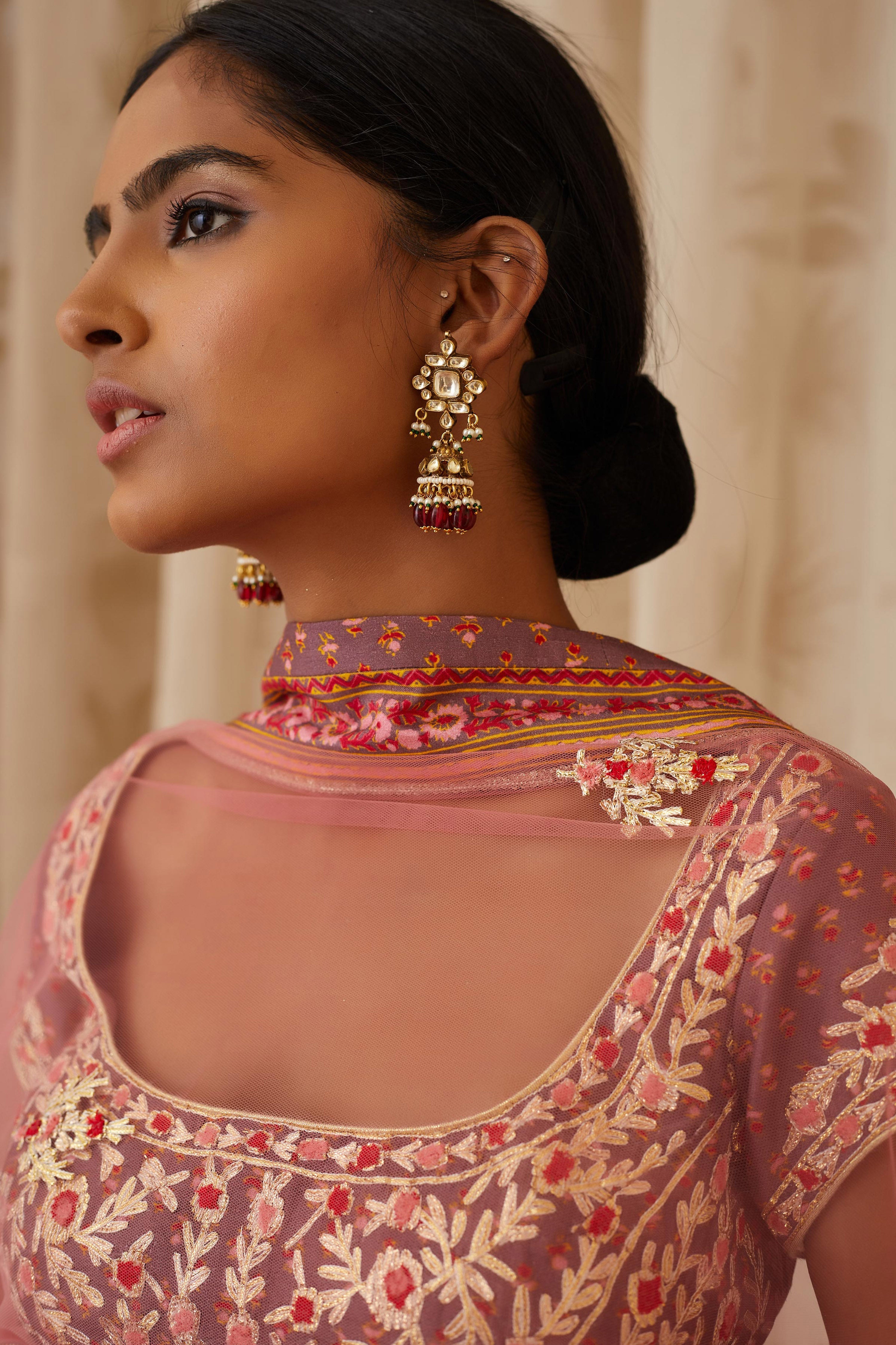 Neutral Purple Lehenga Set