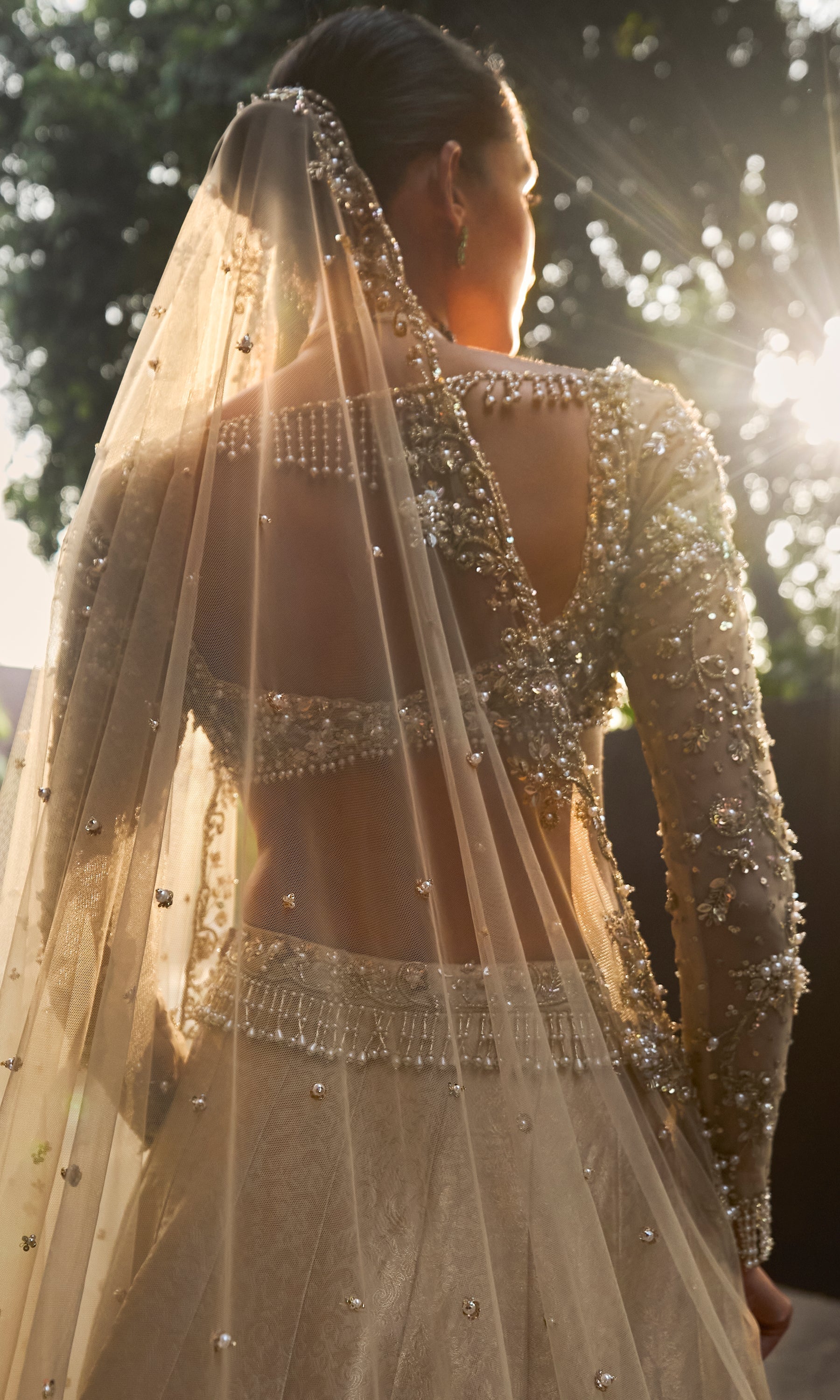 Champagne Gold Brocade Lehenga Set