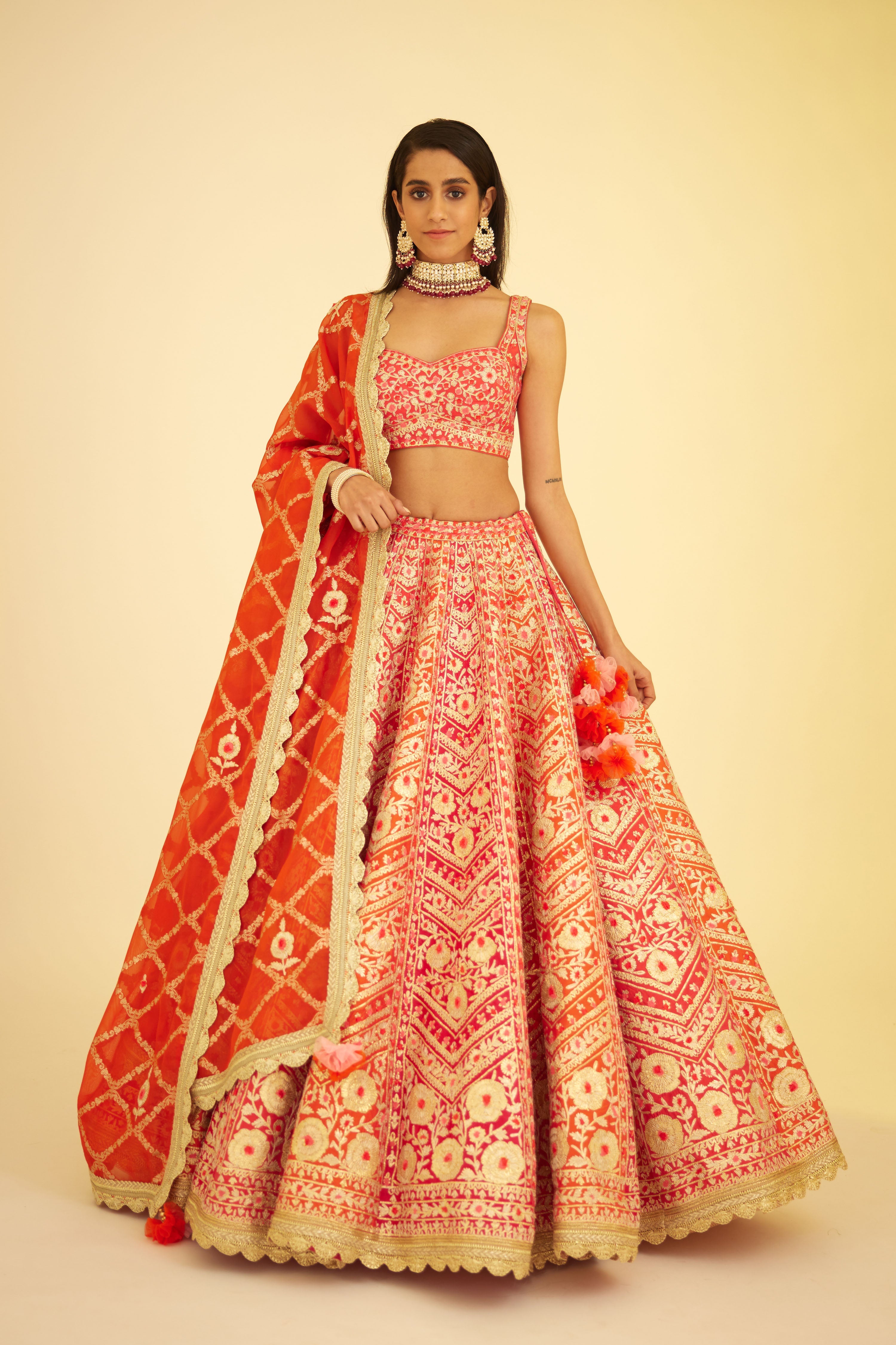 Poppy Red Lehenga Set