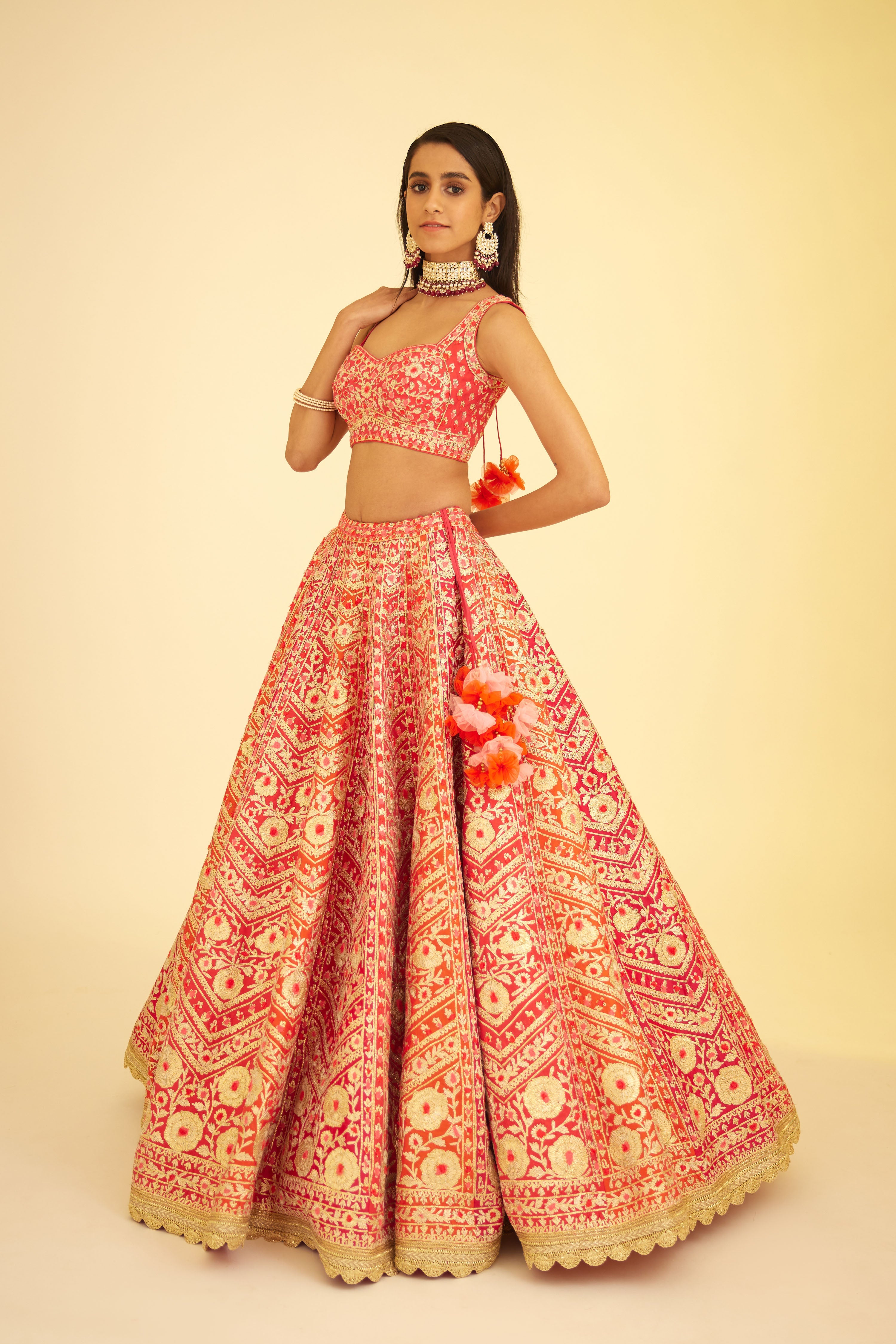 Poppy Red Lehenga Set