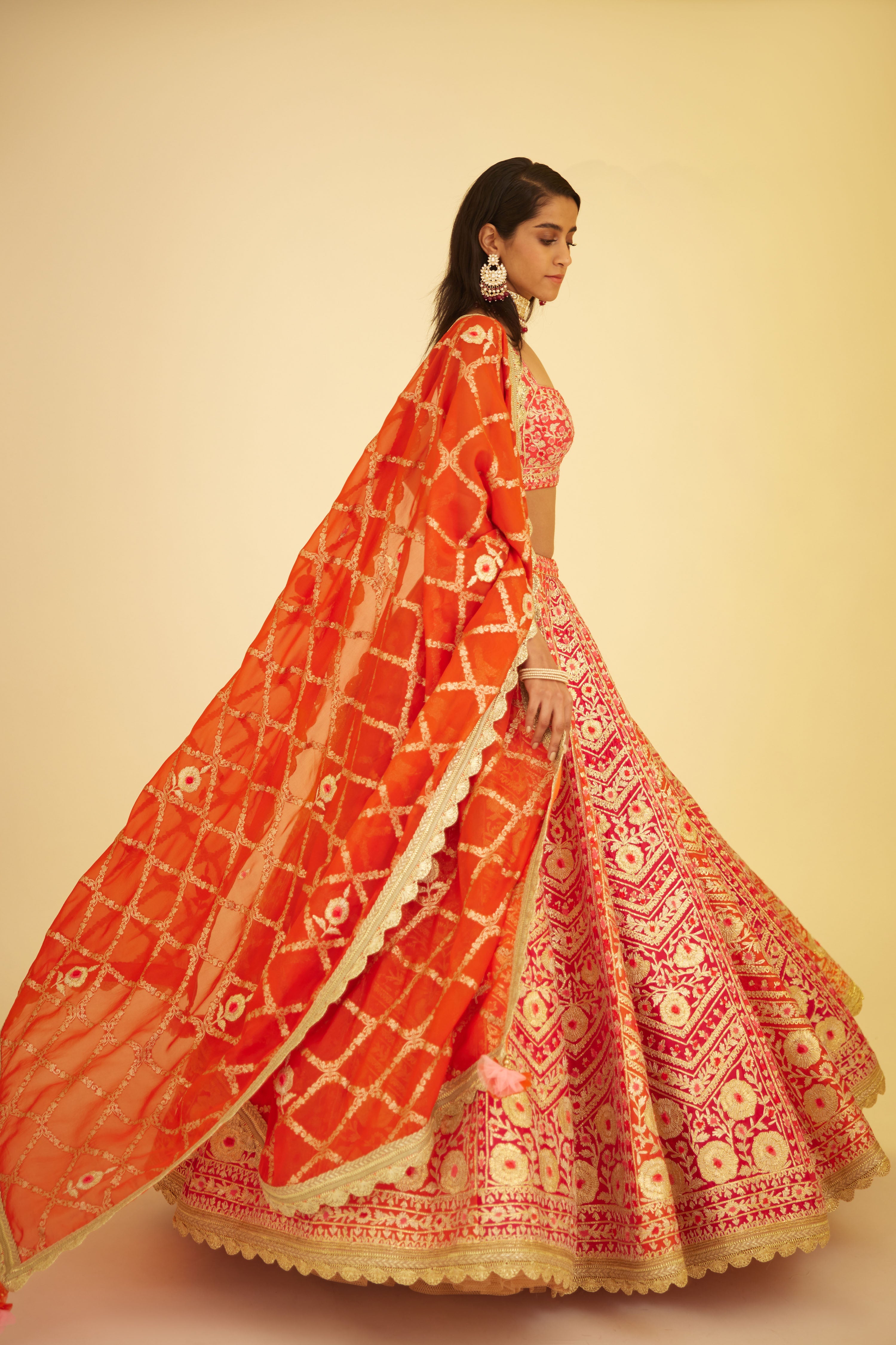 Poppy Red Lehenga Set