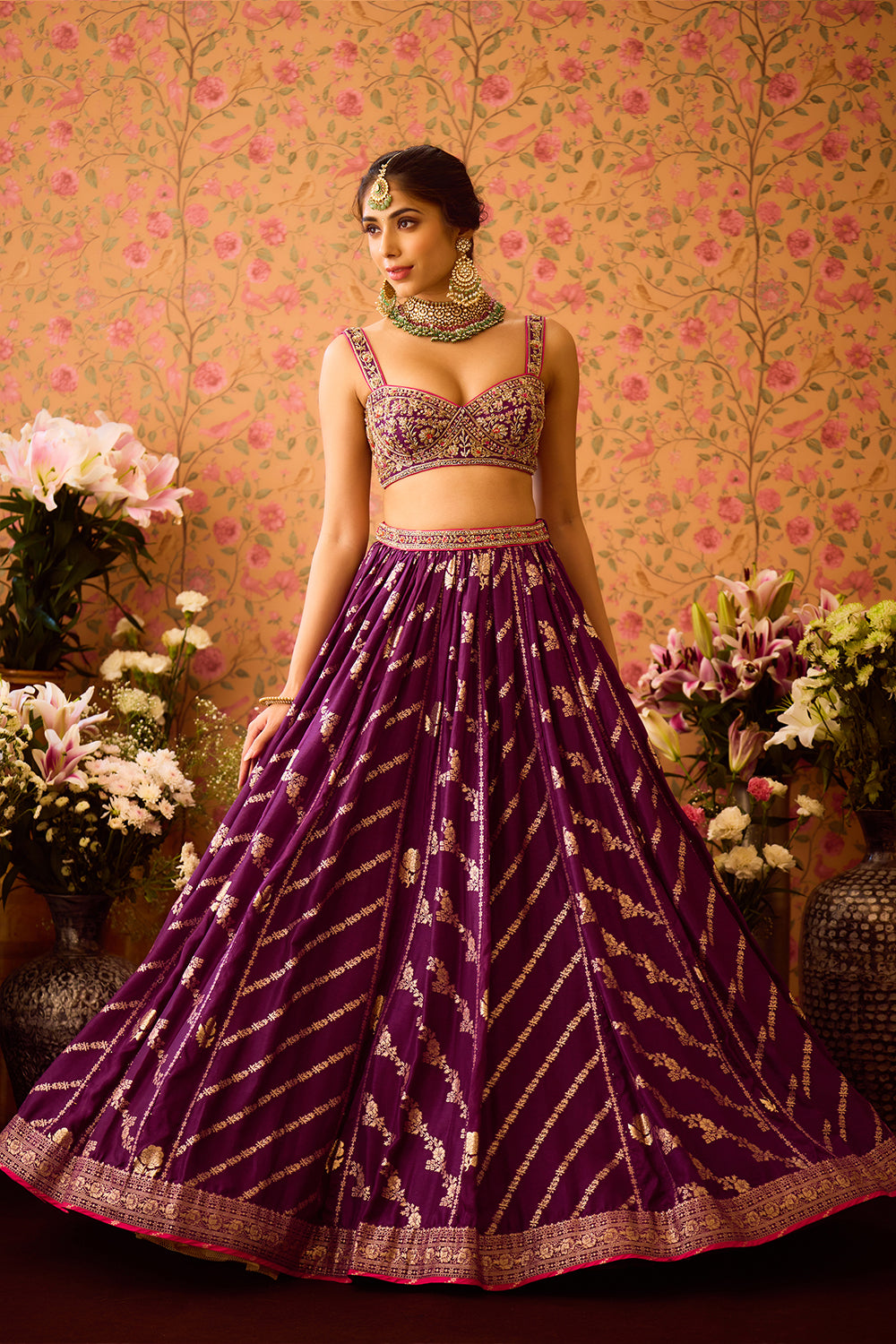 Phlox Purple Lehenga Set