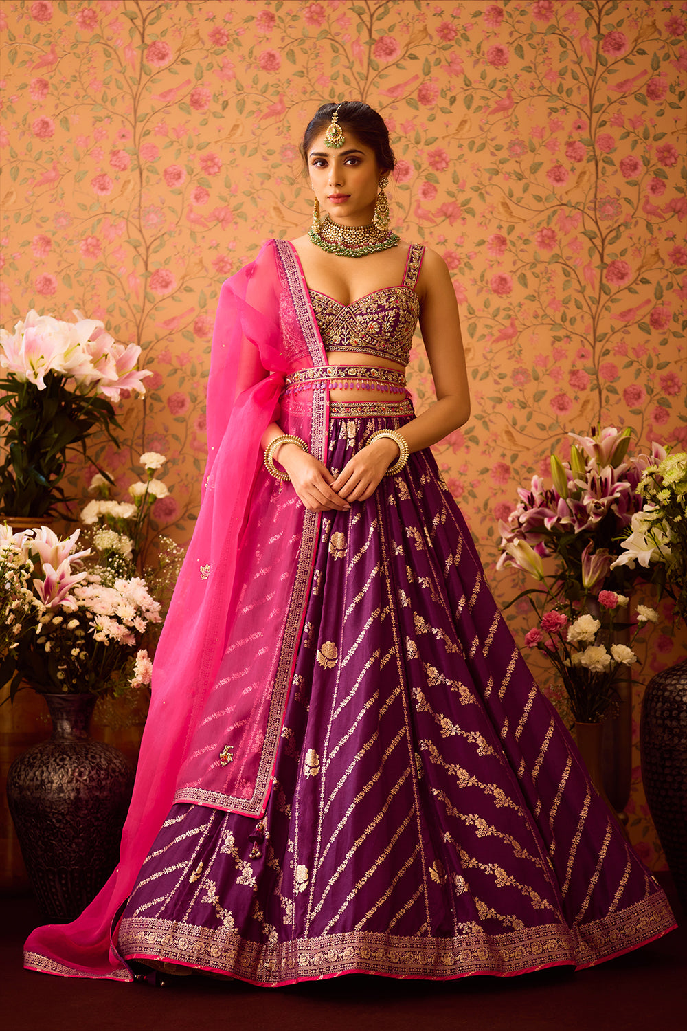 Phlox Purple Lehenga Set