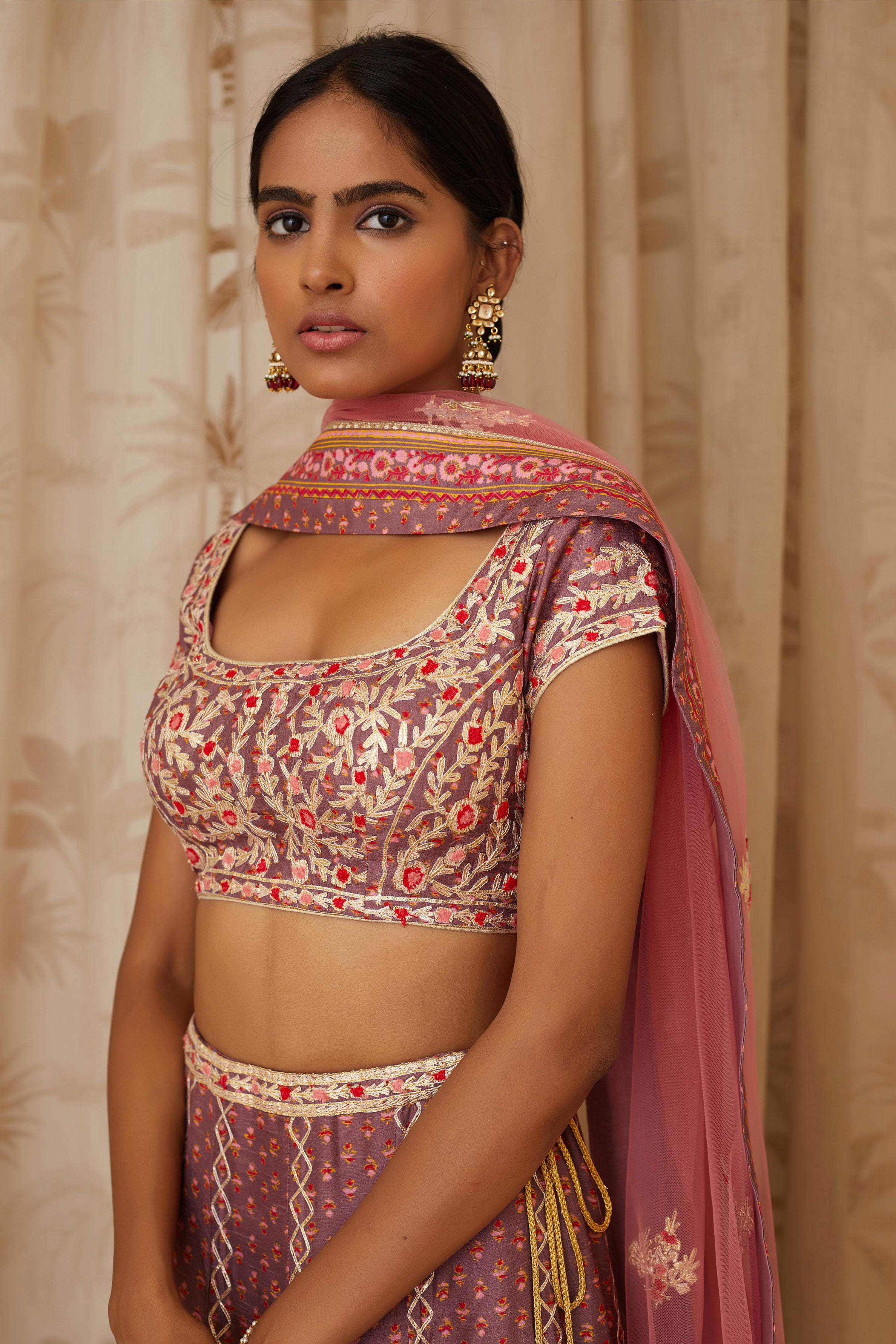 Neutral Purple Lehenga Set