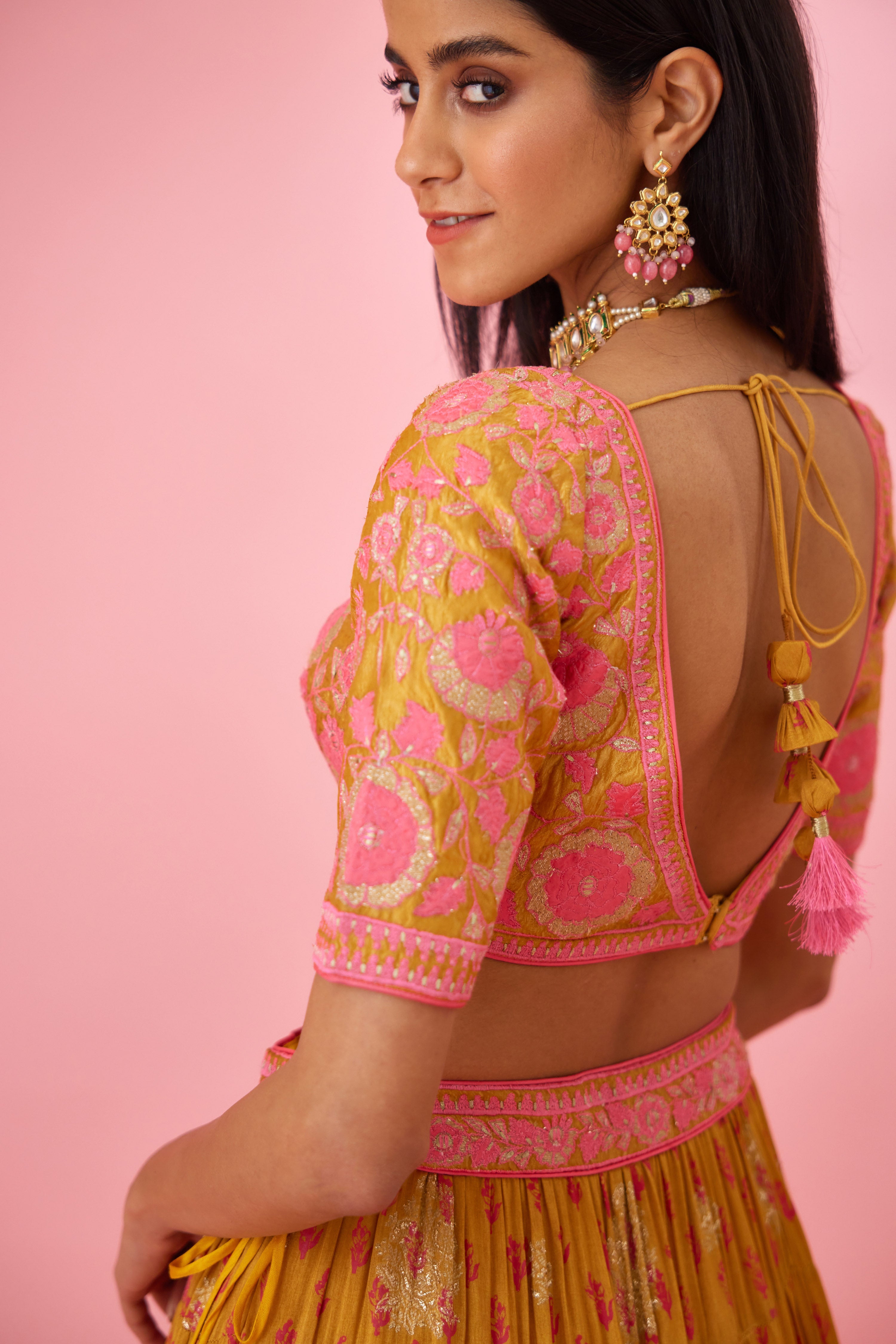 Apricot Pink Lehenga Set