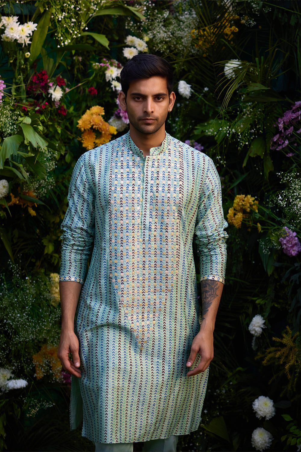 Smoke Green Kurta Set