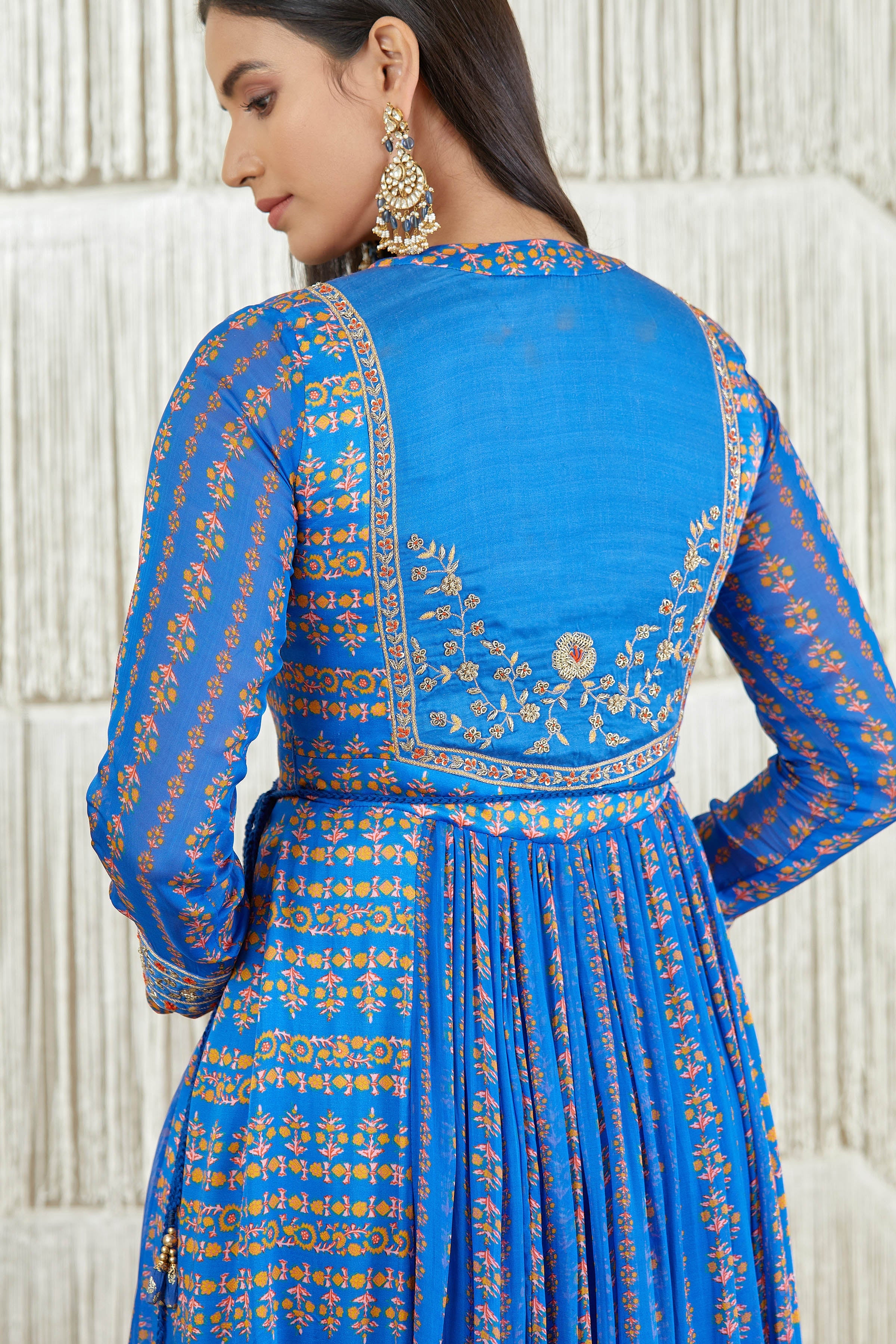 Royal Blue Anarkali set