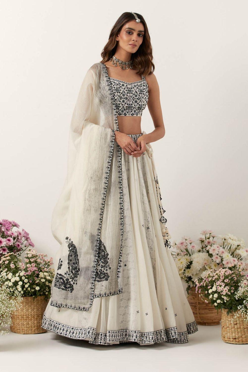 Ivory Mirror & Resham Lehenga Set