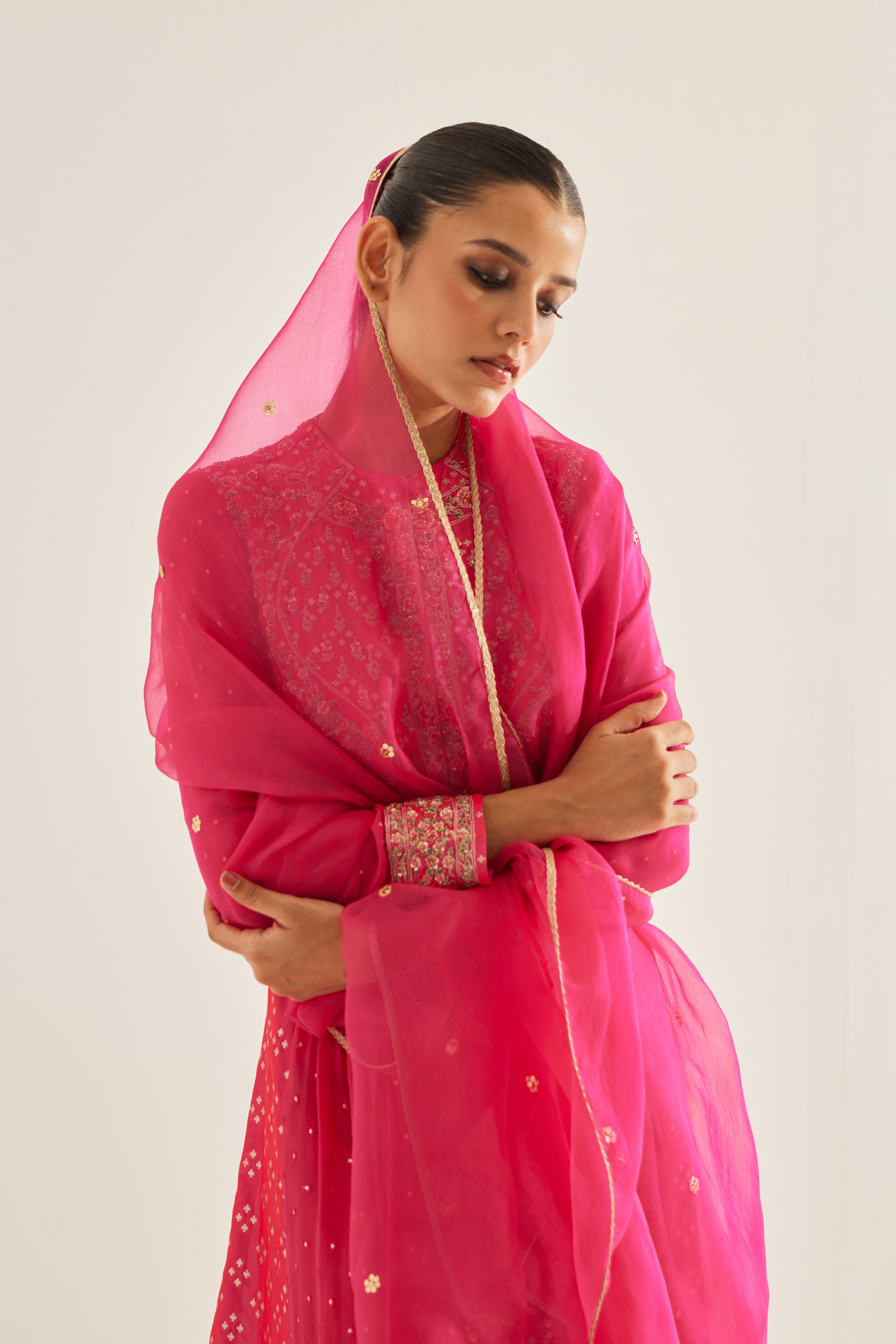 Fuchsia Anarkali Set