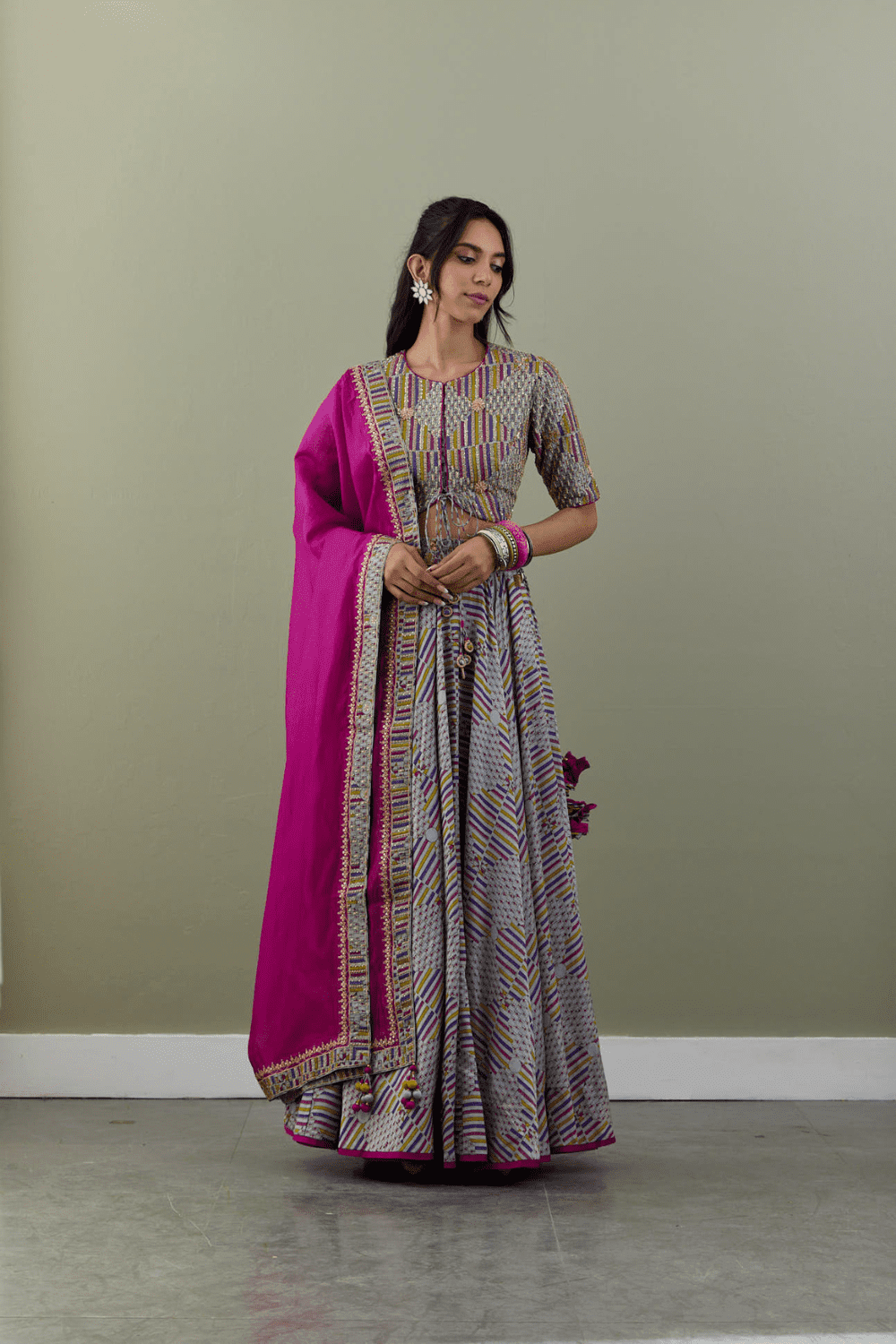 Grey Lehenga Set
