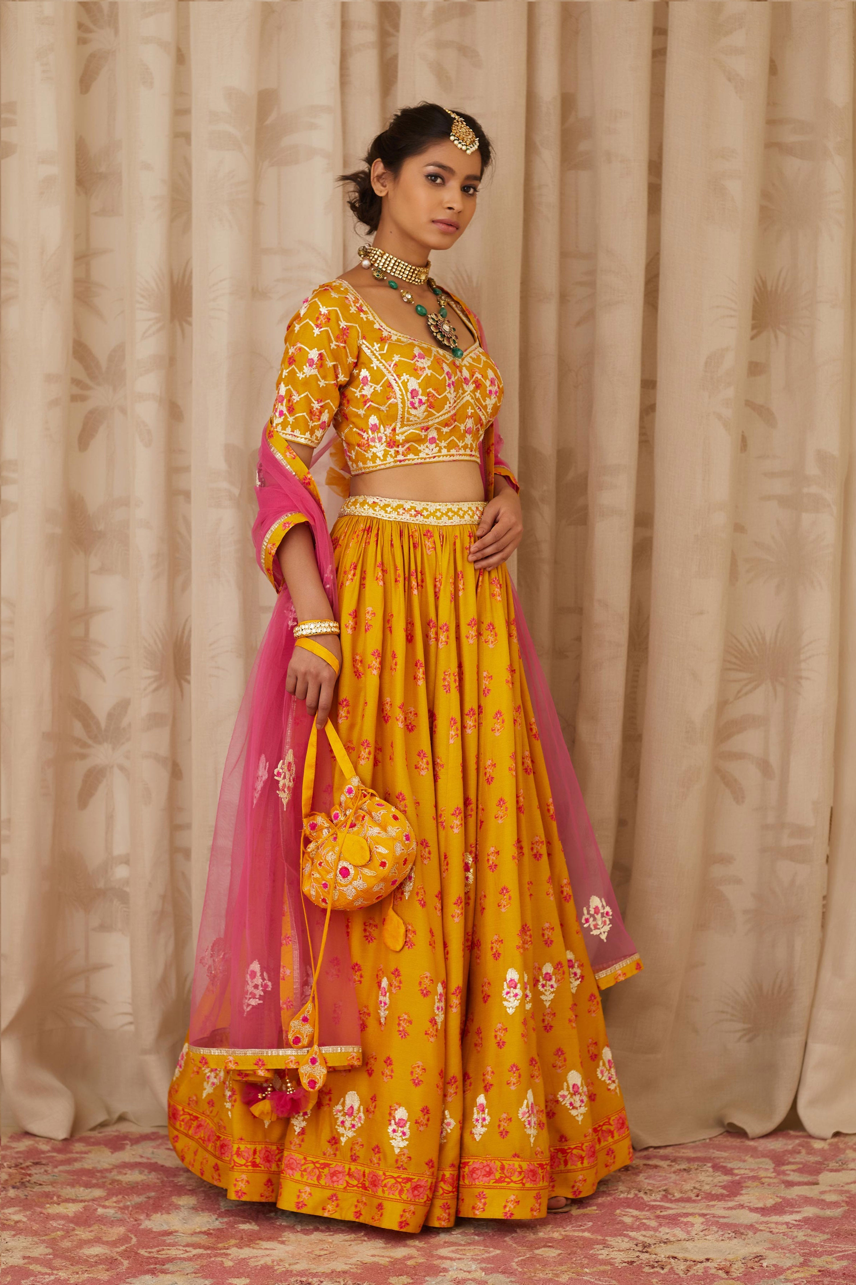 Mustard Yellow Lehenga Set