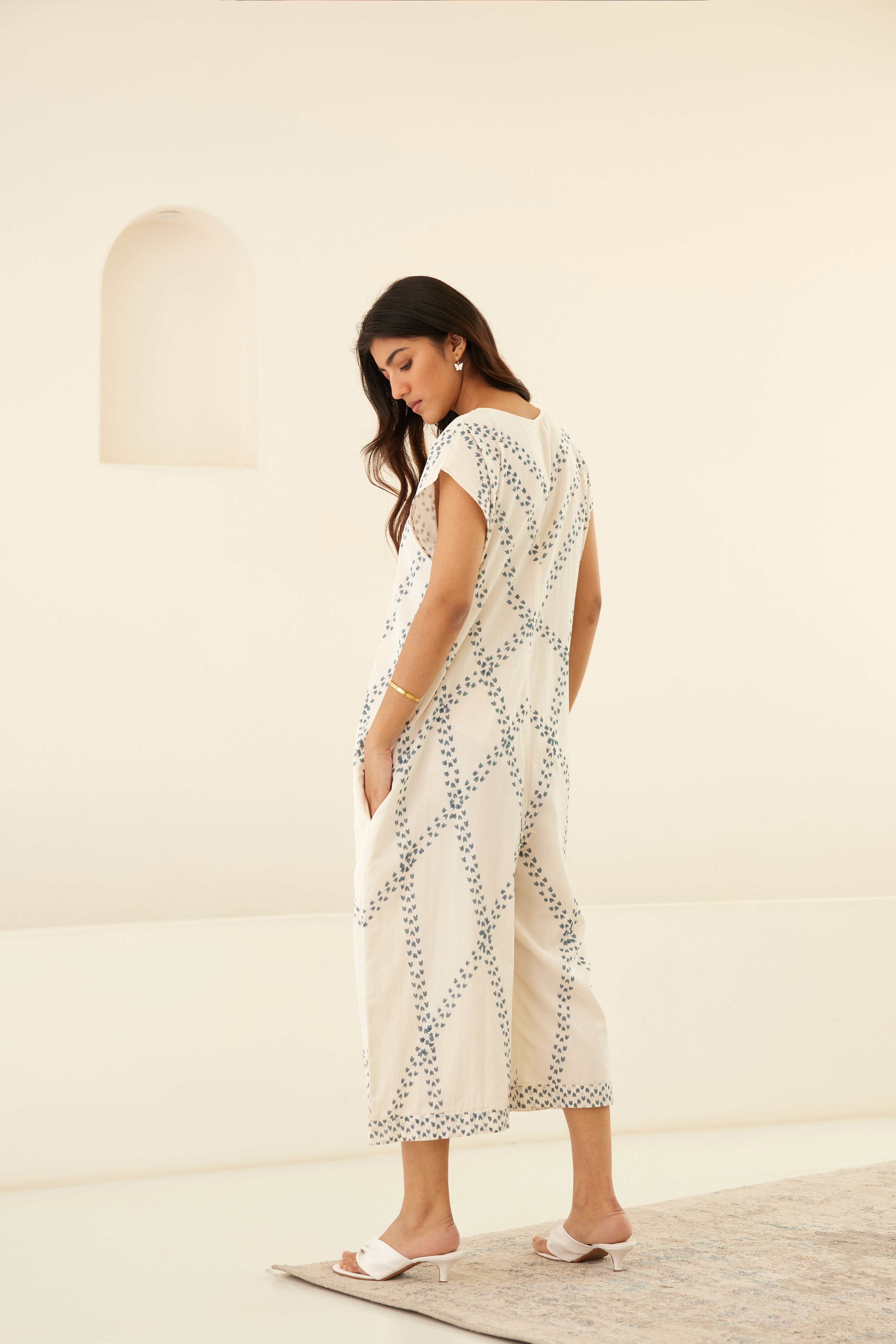 Papyrus White - Dusty Blue Jumpsuit