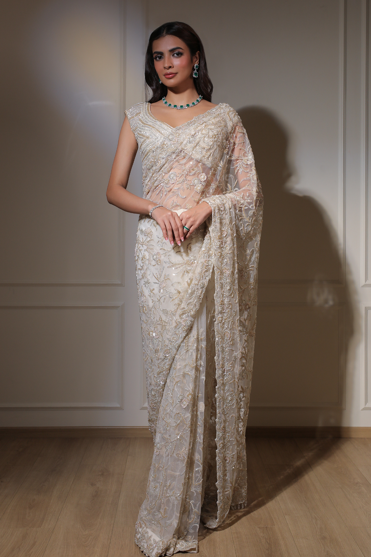 Ivory Bridal Saree