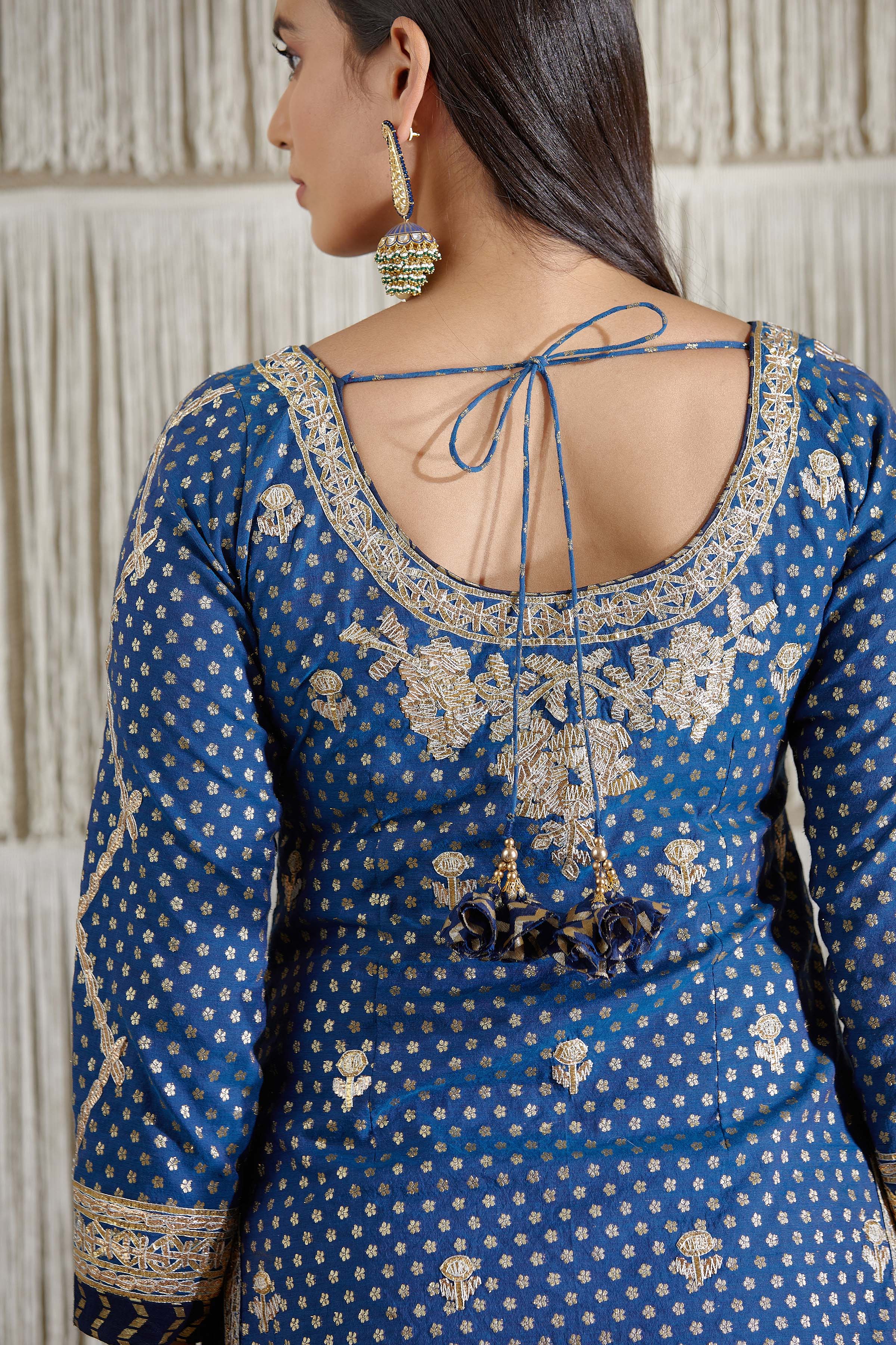 Navy Blue Sharara set