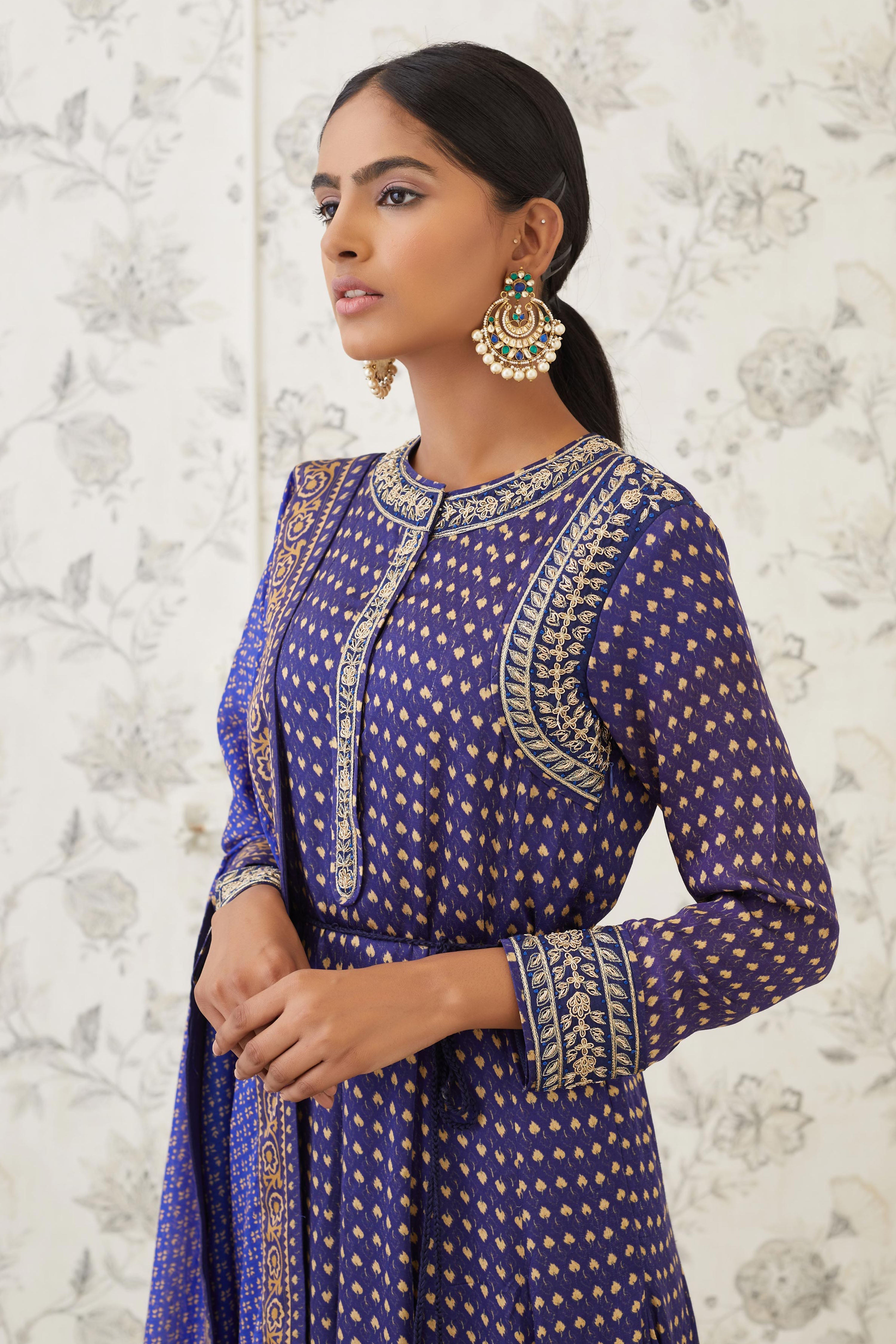 Blue Anarkali Set
