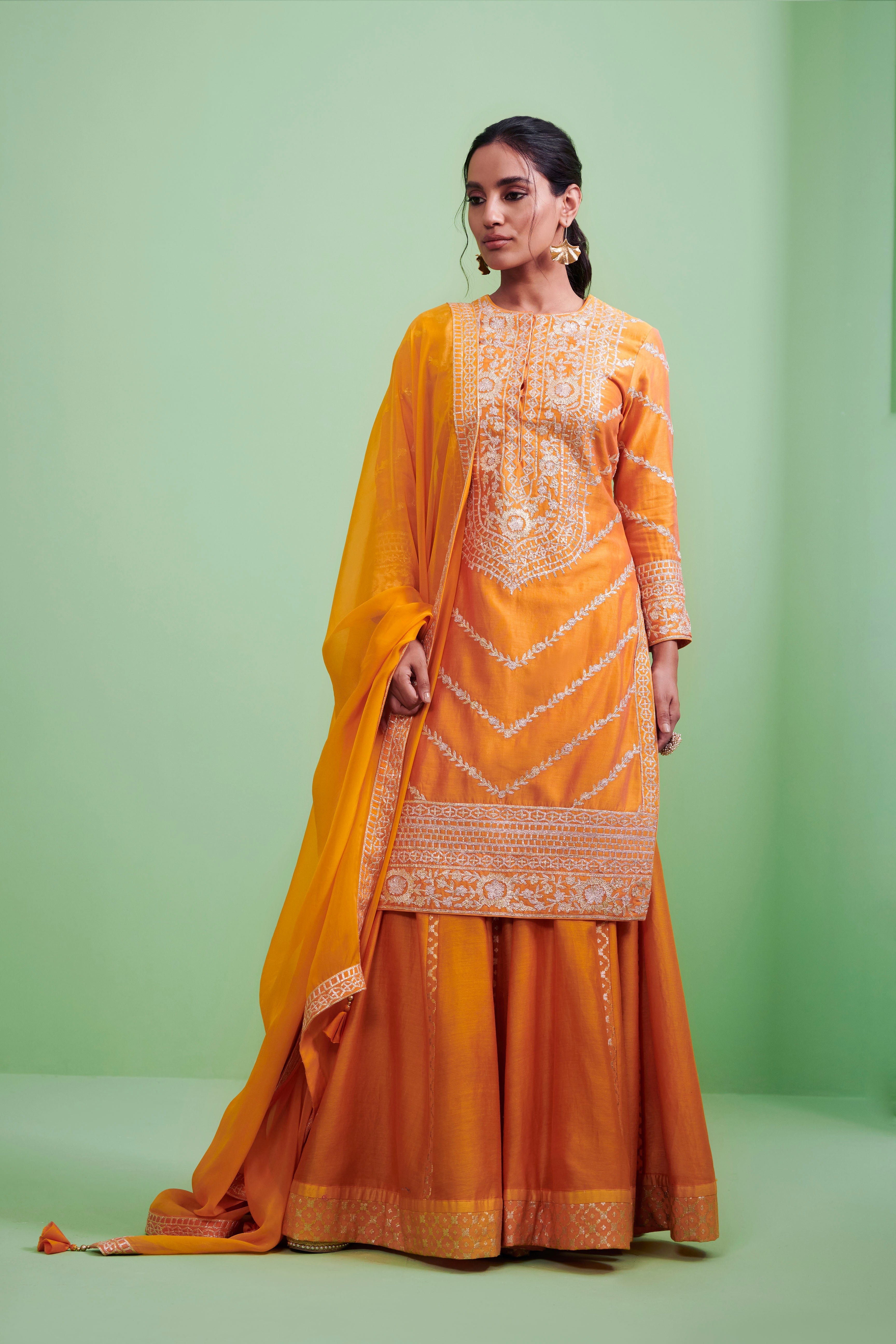 Mustard Kurta & Sharara Set