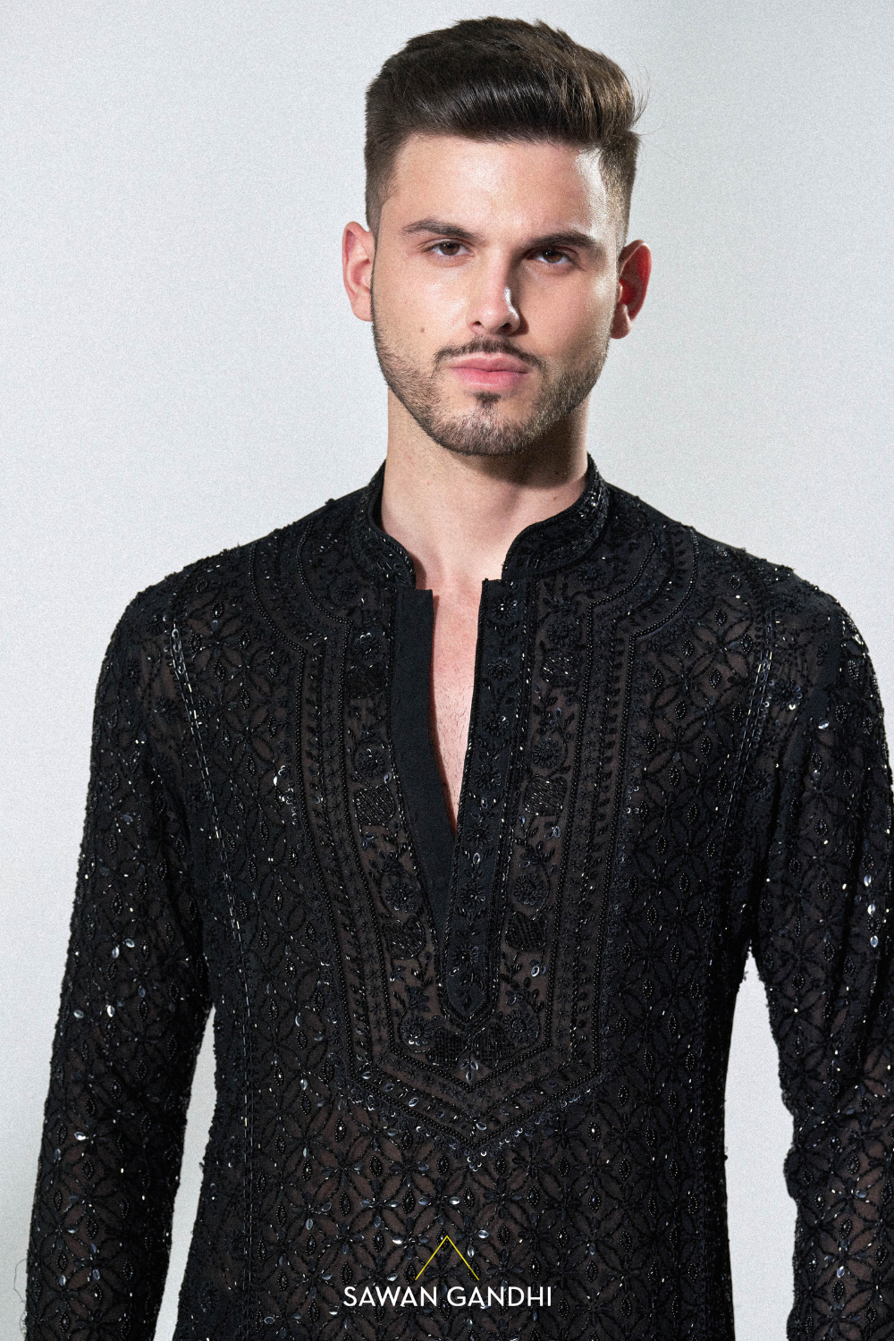 Black Chikankari kurta