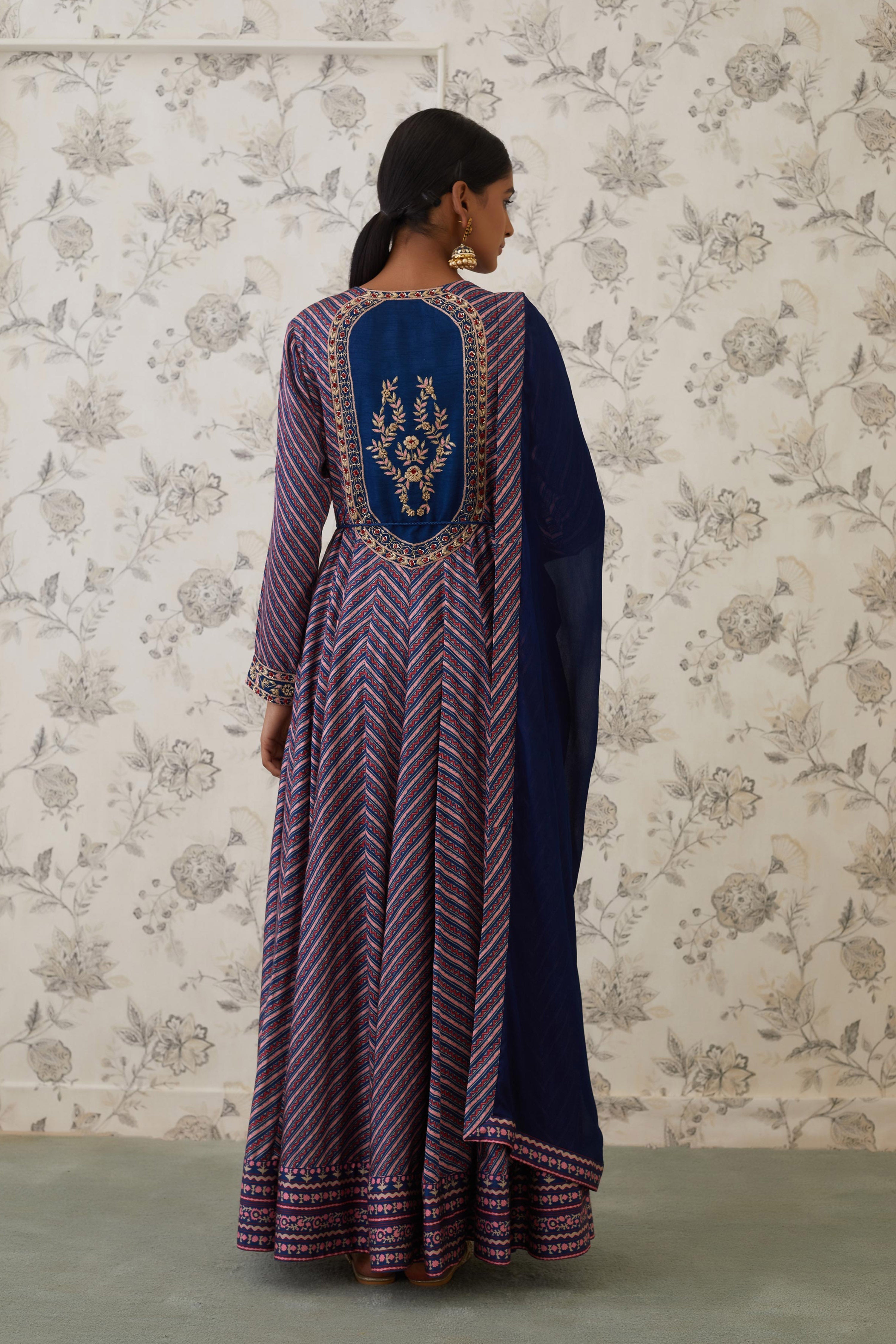Blue Anarkali Set