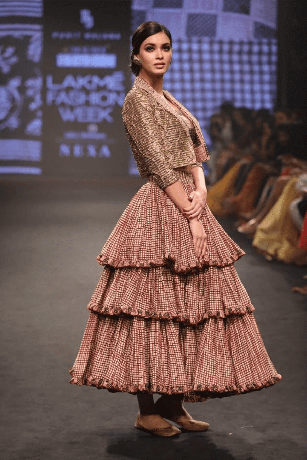 Embroidered Short Jacket With Skirt