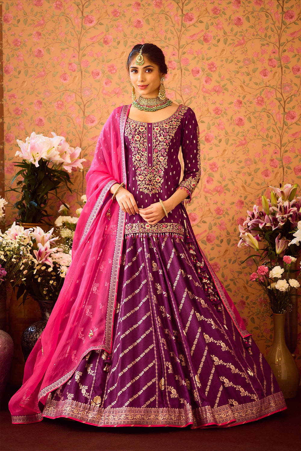 Phlox Purple Choli Lehenga Set