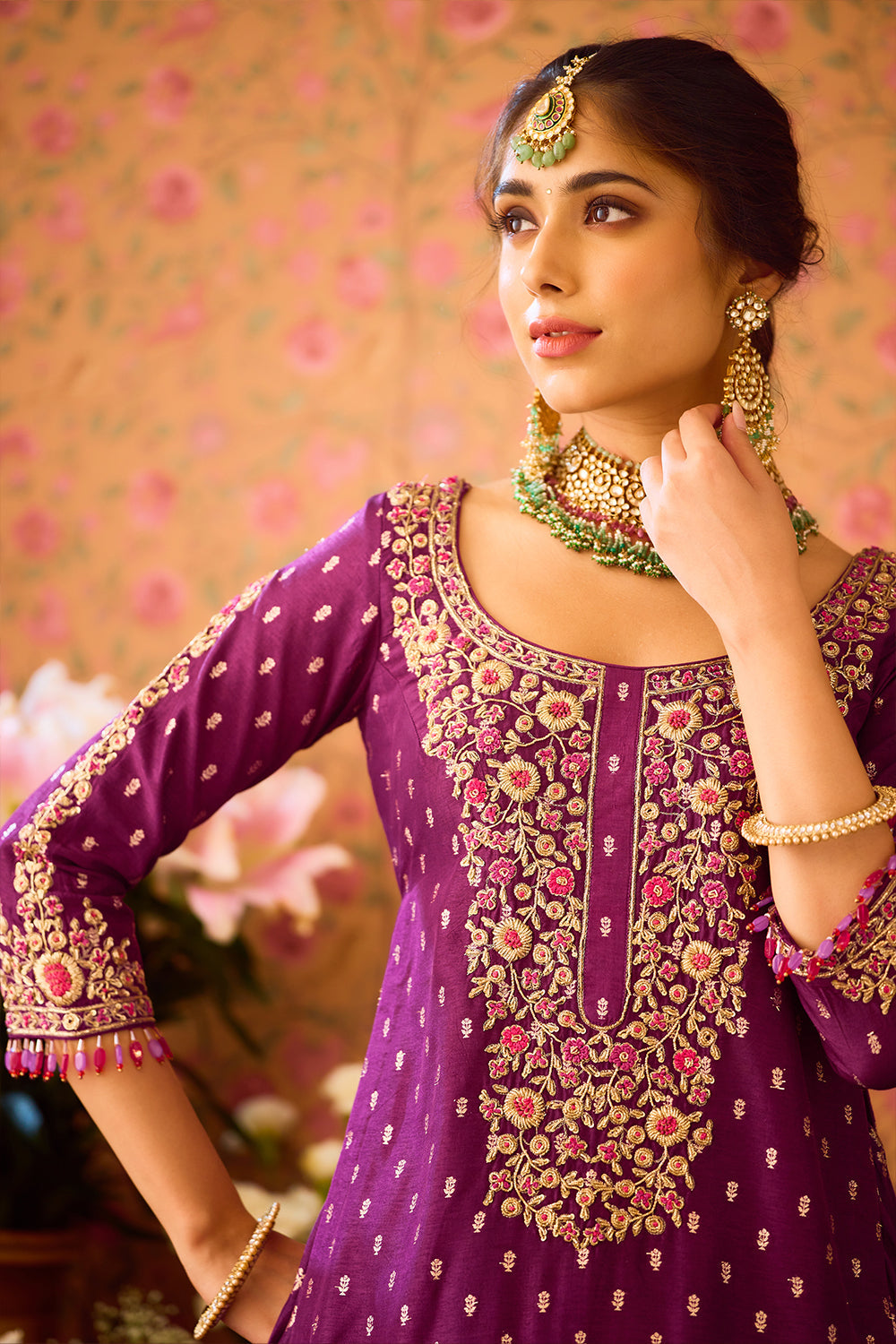 Phlox Purple Choli Lehenga Set