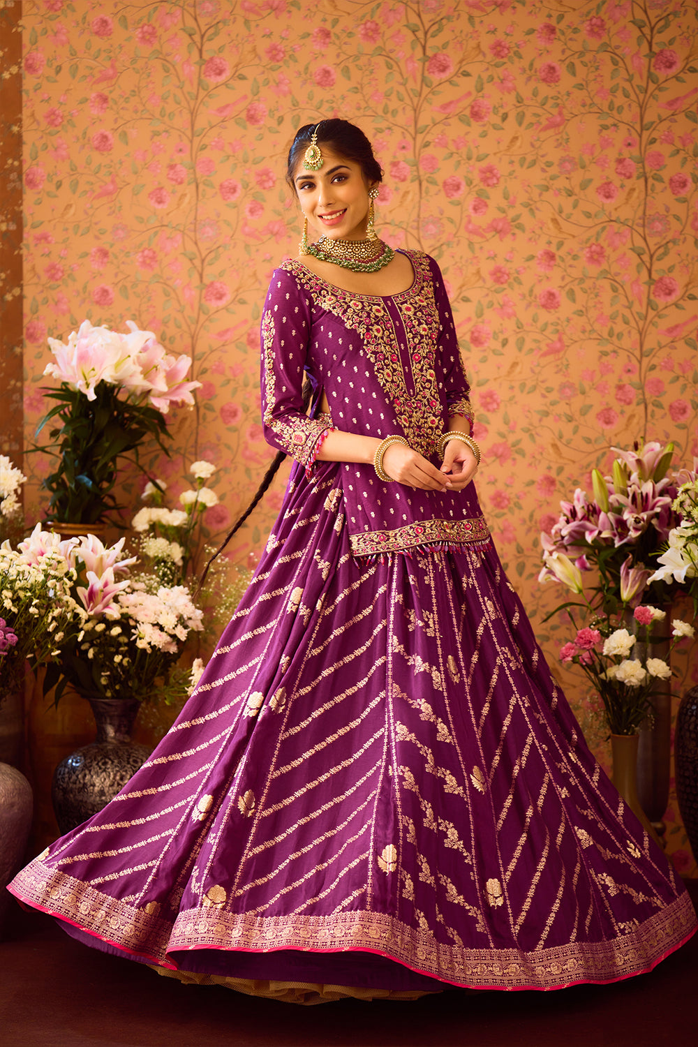 Phlox Purple Choli Lehenga Set