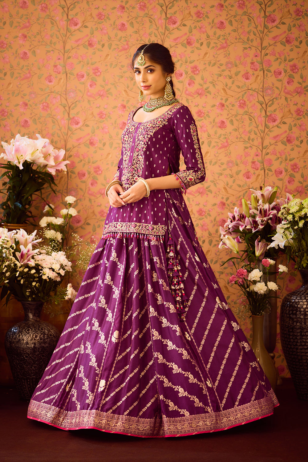 Phlox Purple Choli Lehenga Set