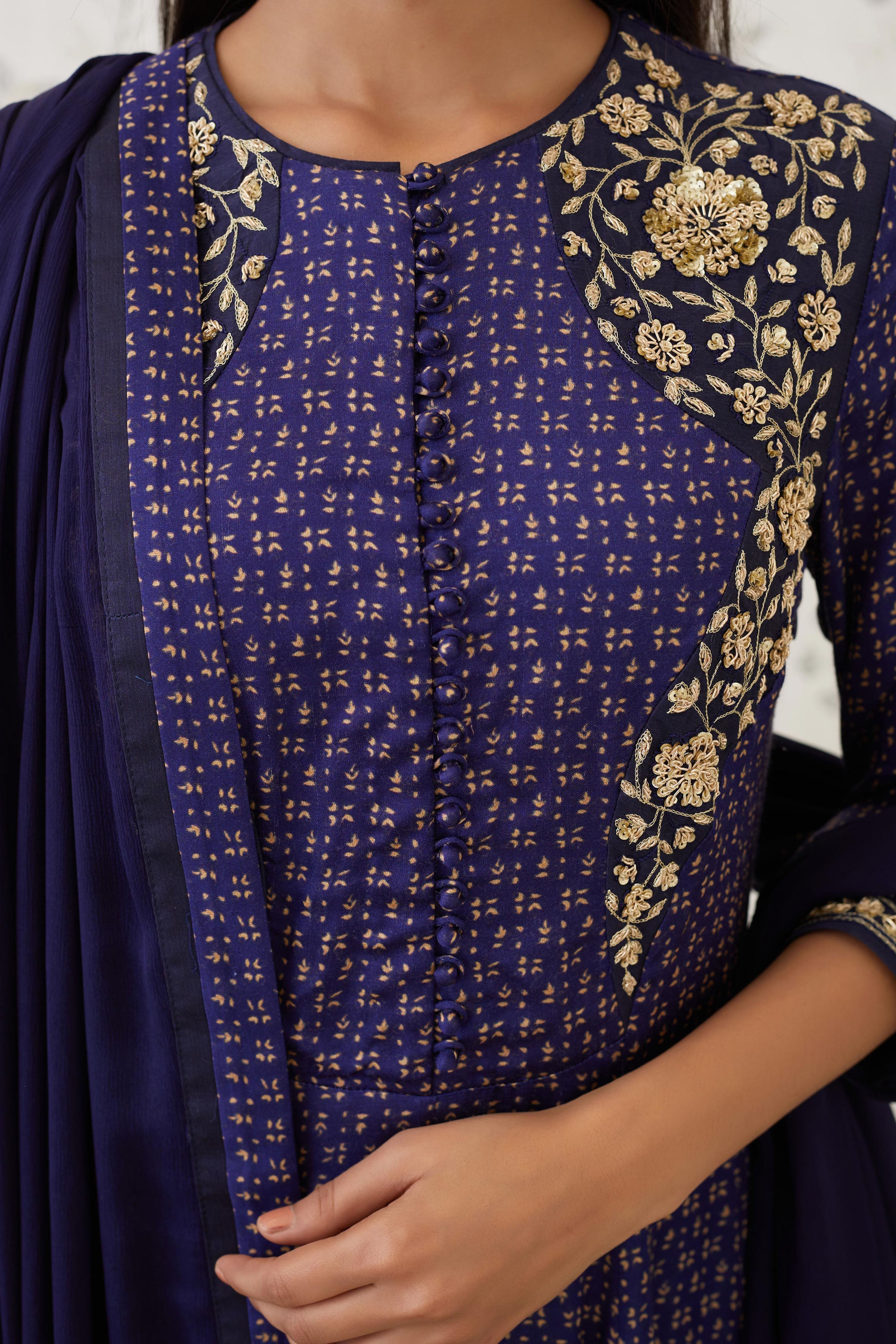 Blue Anarkali Set