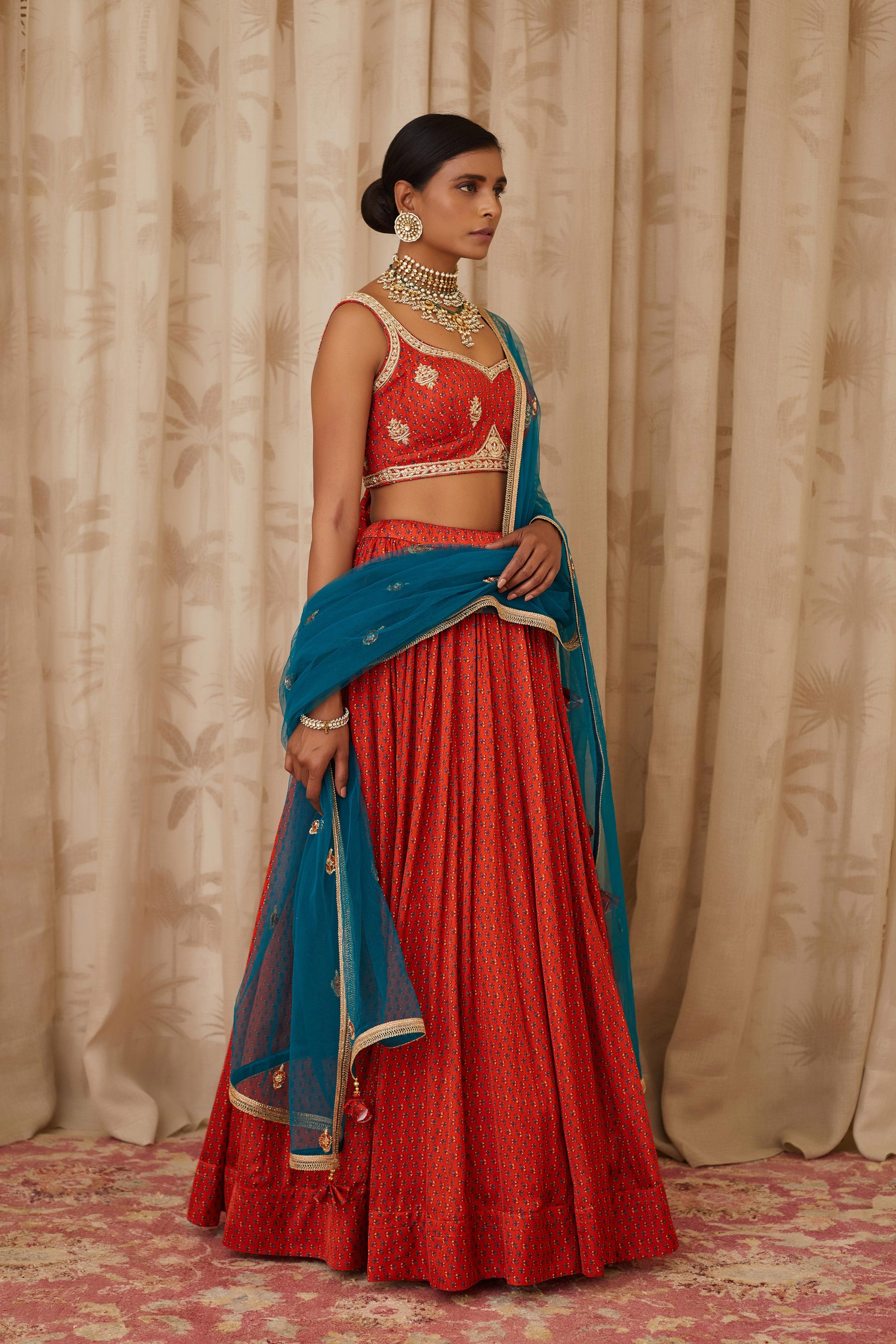 Burnt Orange Lehenga Set