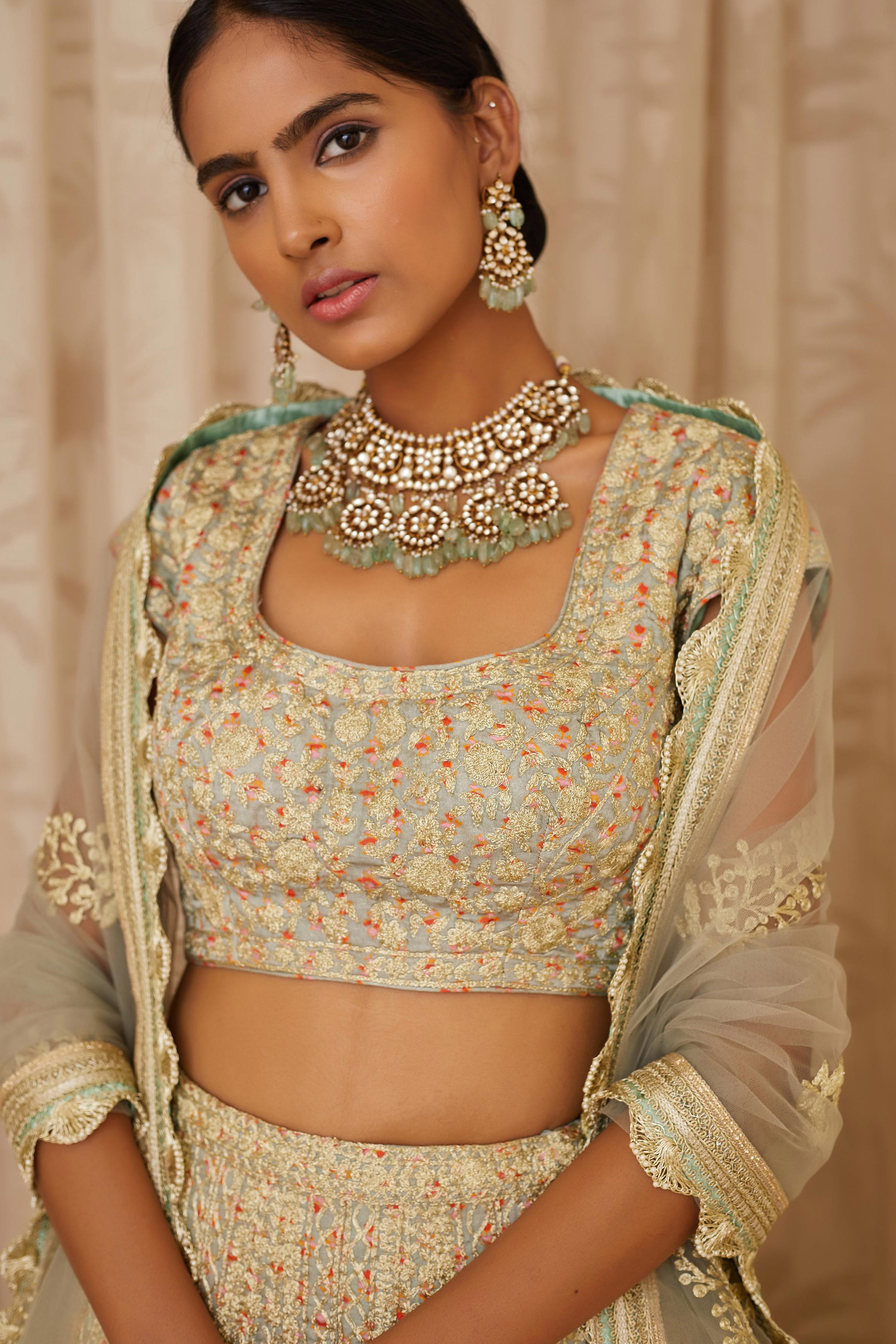 Silver Grey Lehenga Set