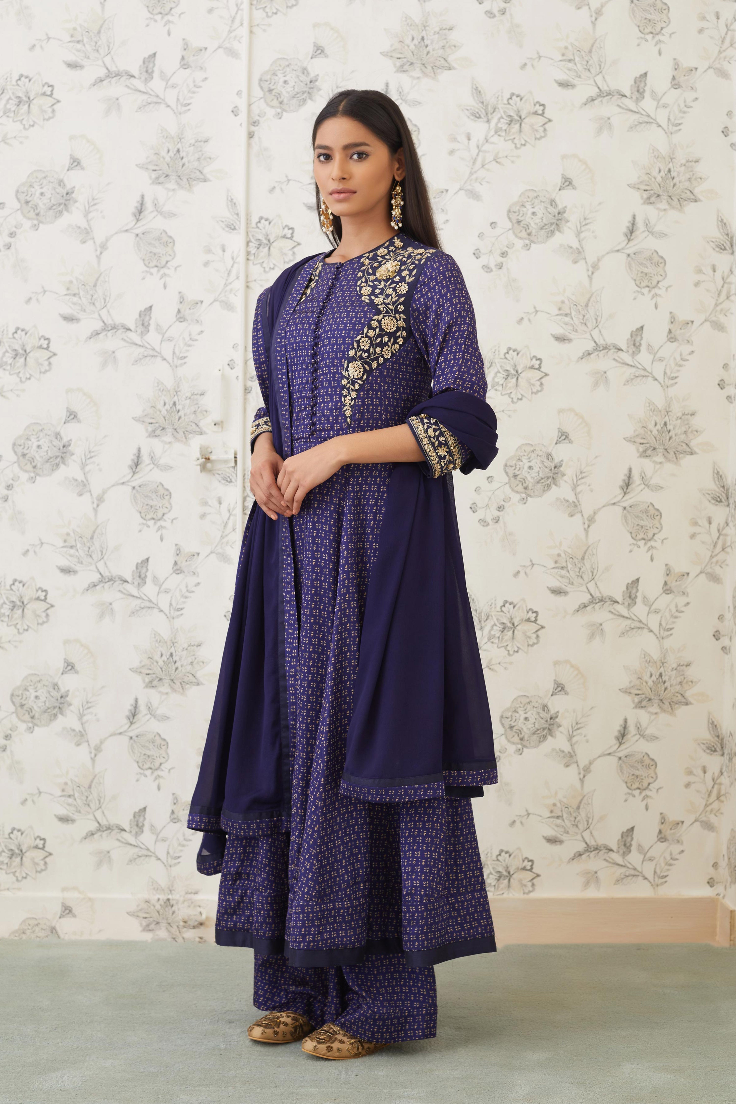 Blue Anarkali Set