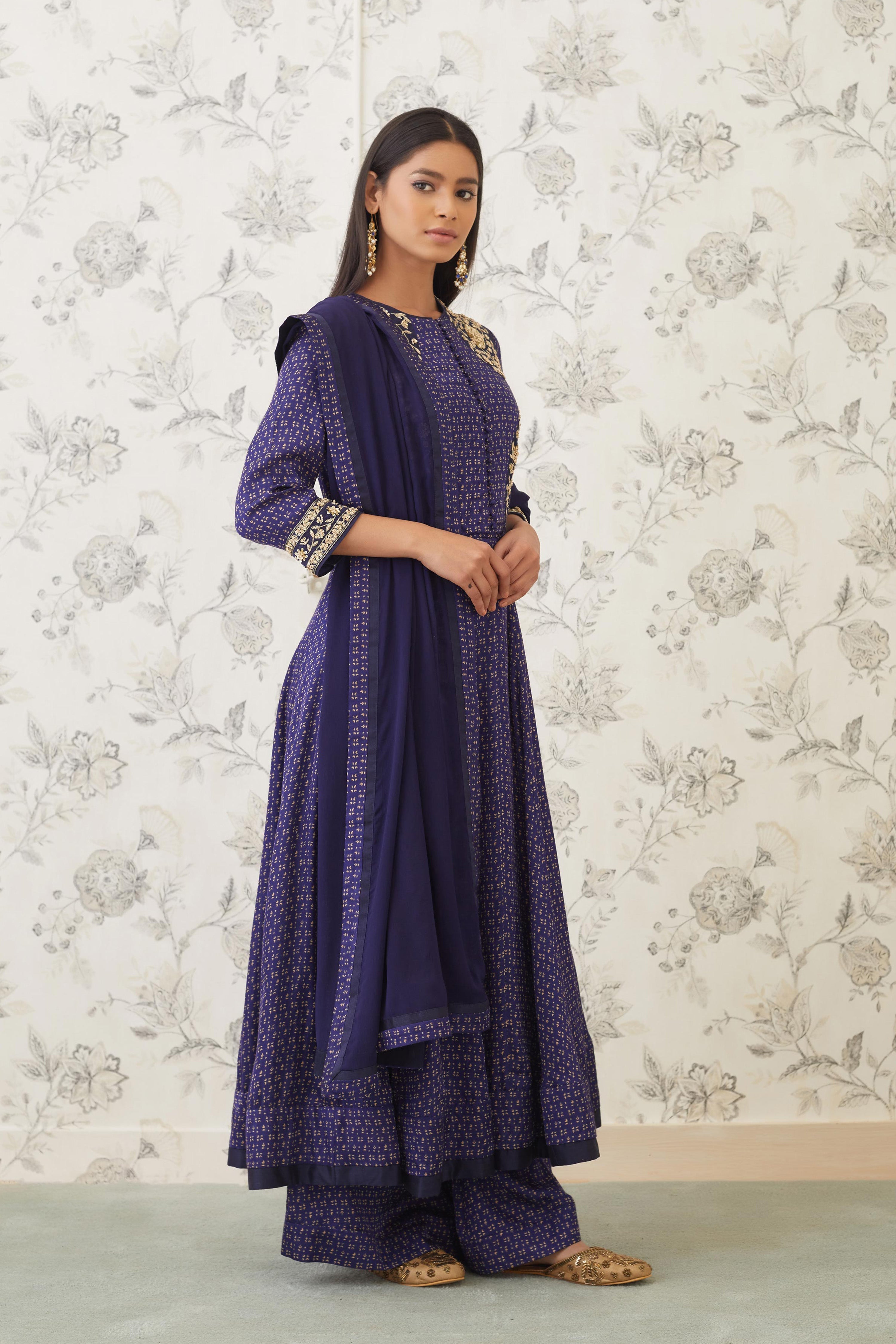 Blue Anarkali Set