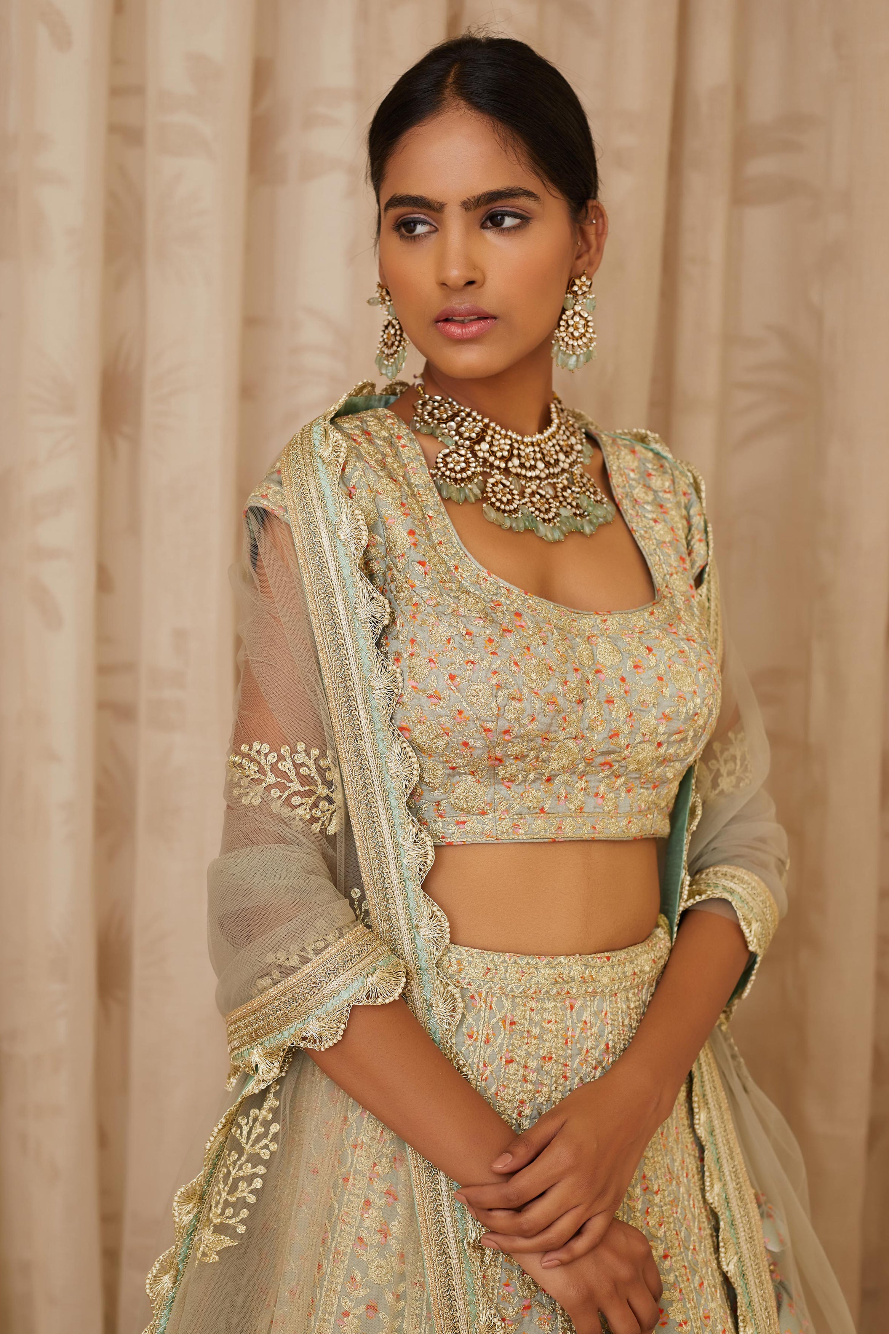 Silver Grey Lehenga Set