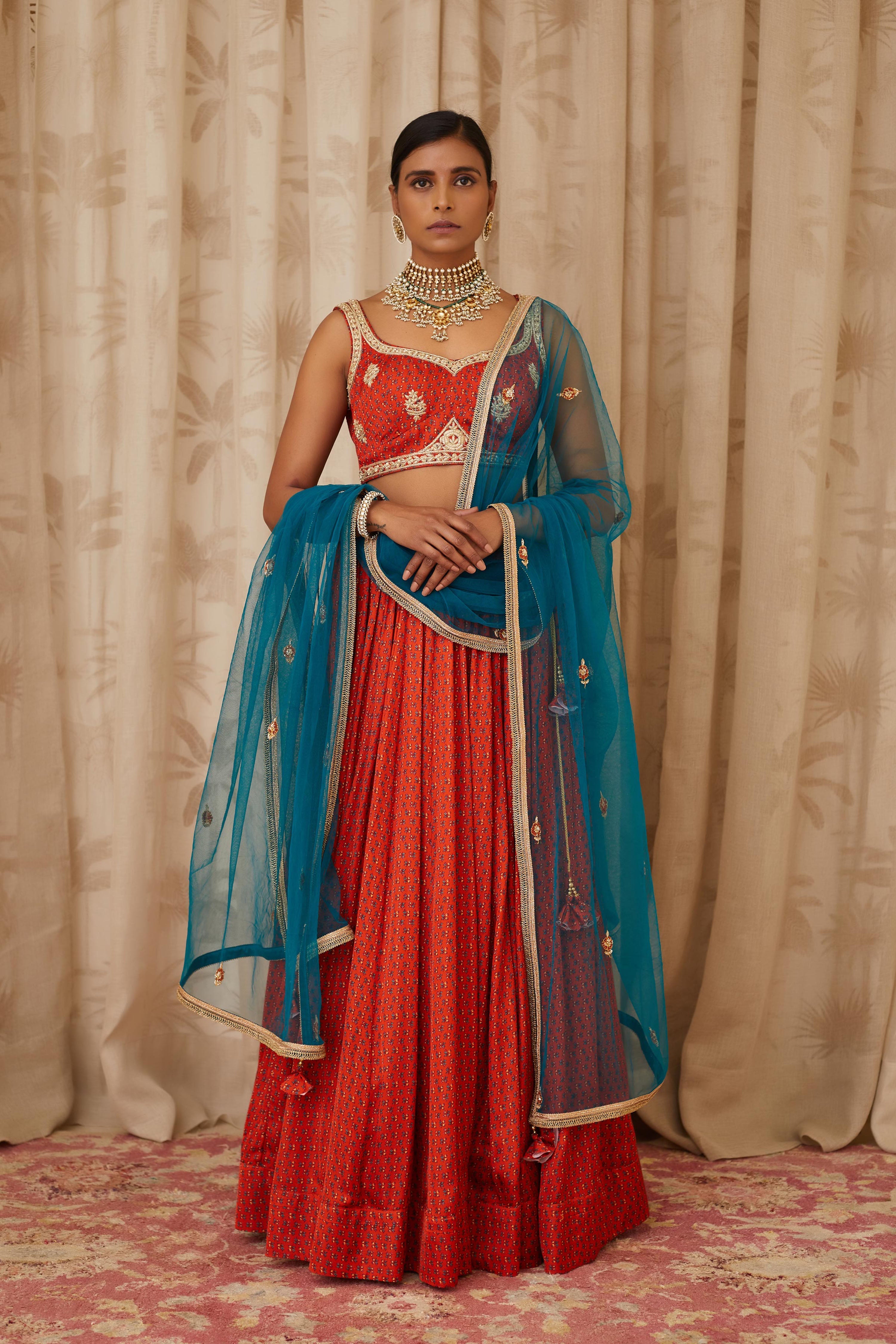 Burnt Orange Lehenga Set