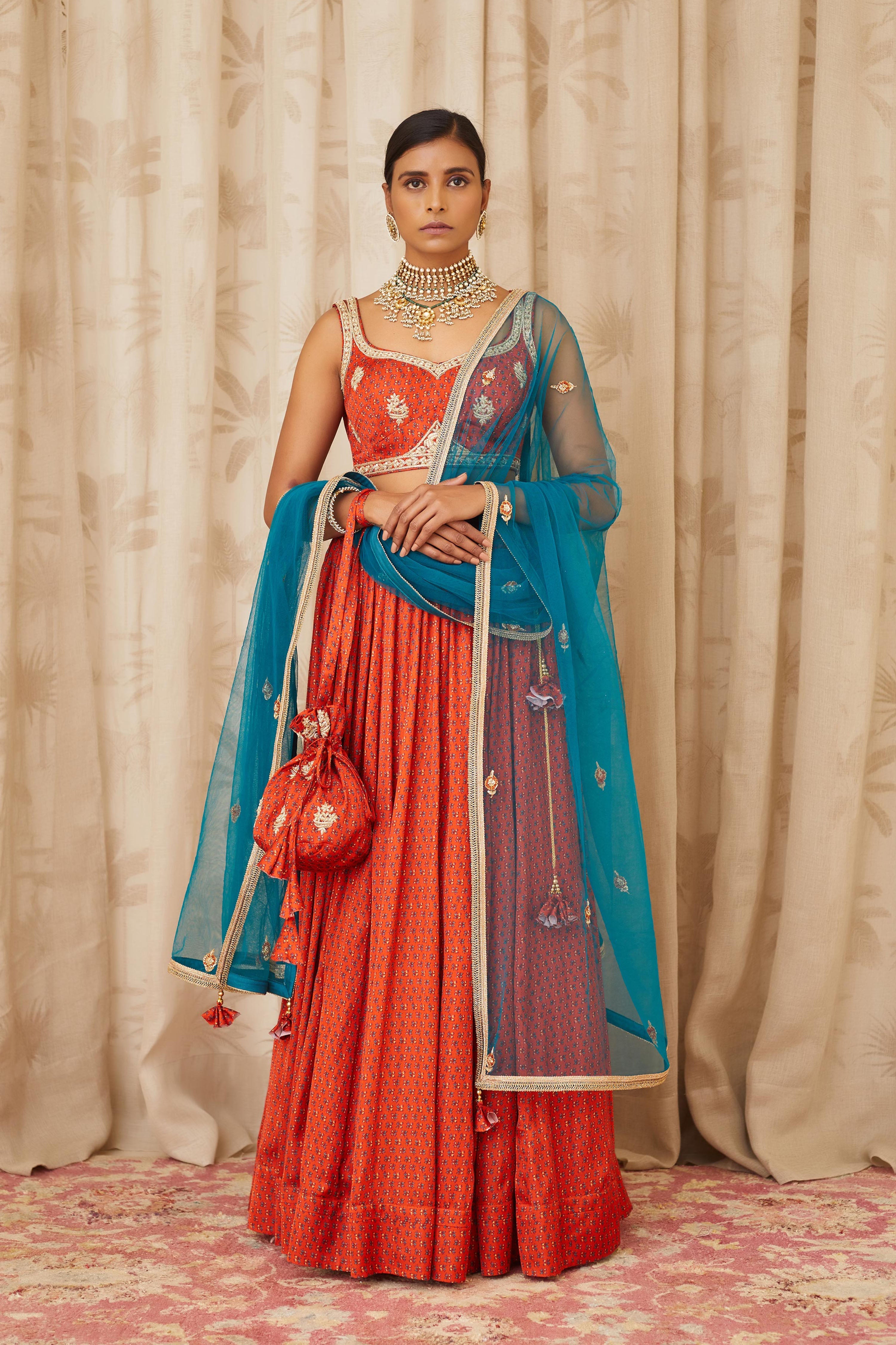 Burnt Orange Lehenga Set