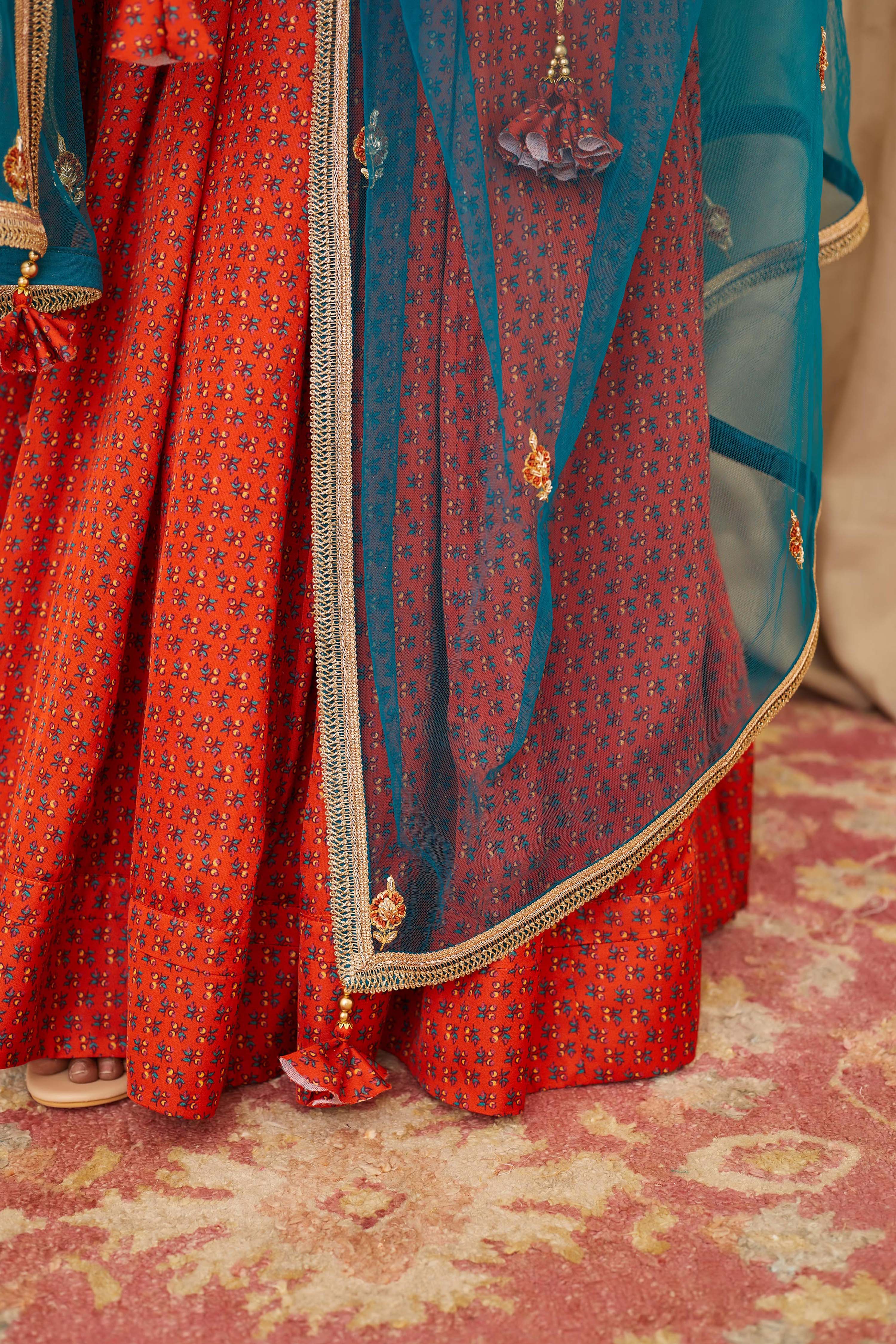 Burnt Orange Lehenga Set