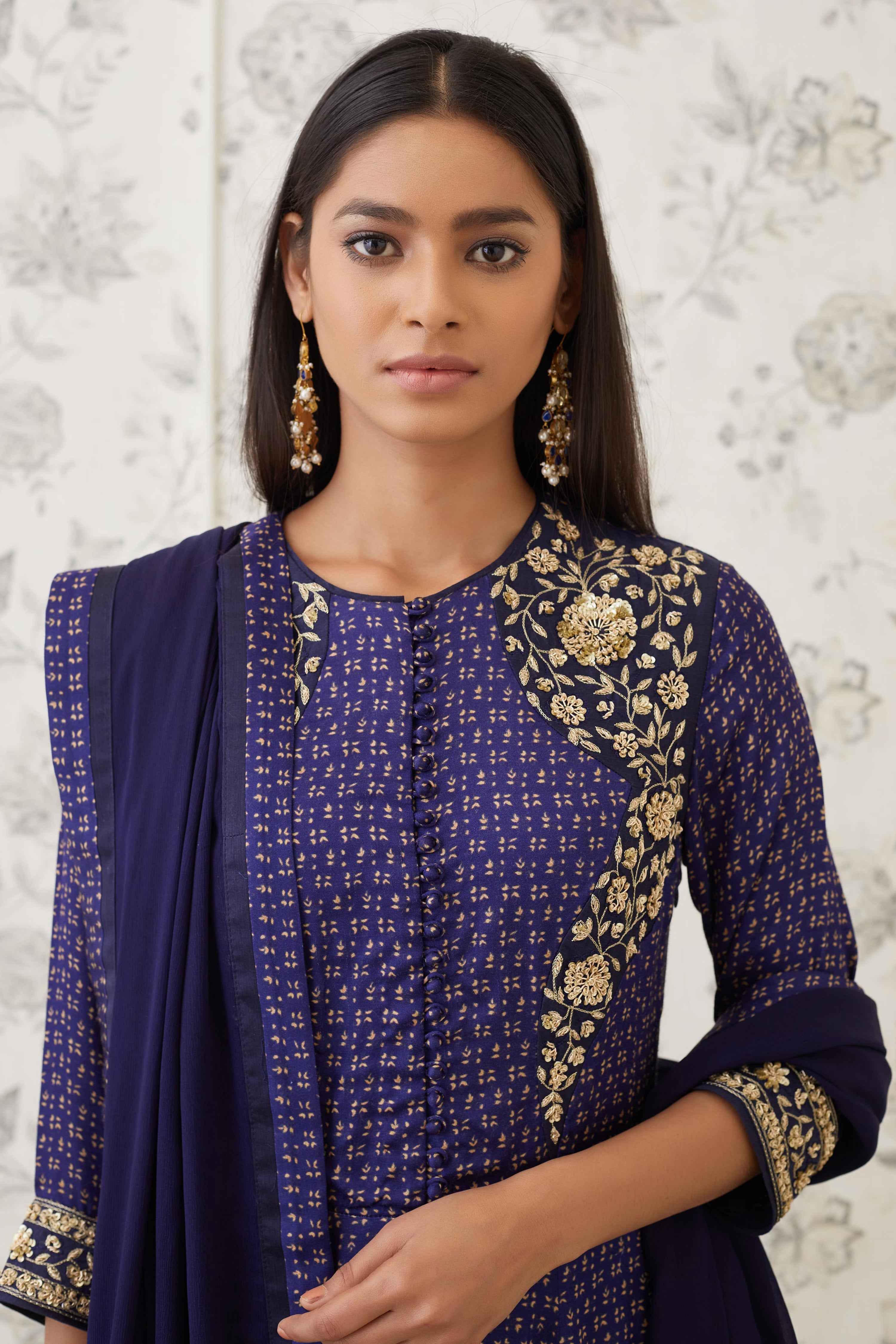 Blue Anarkali Set