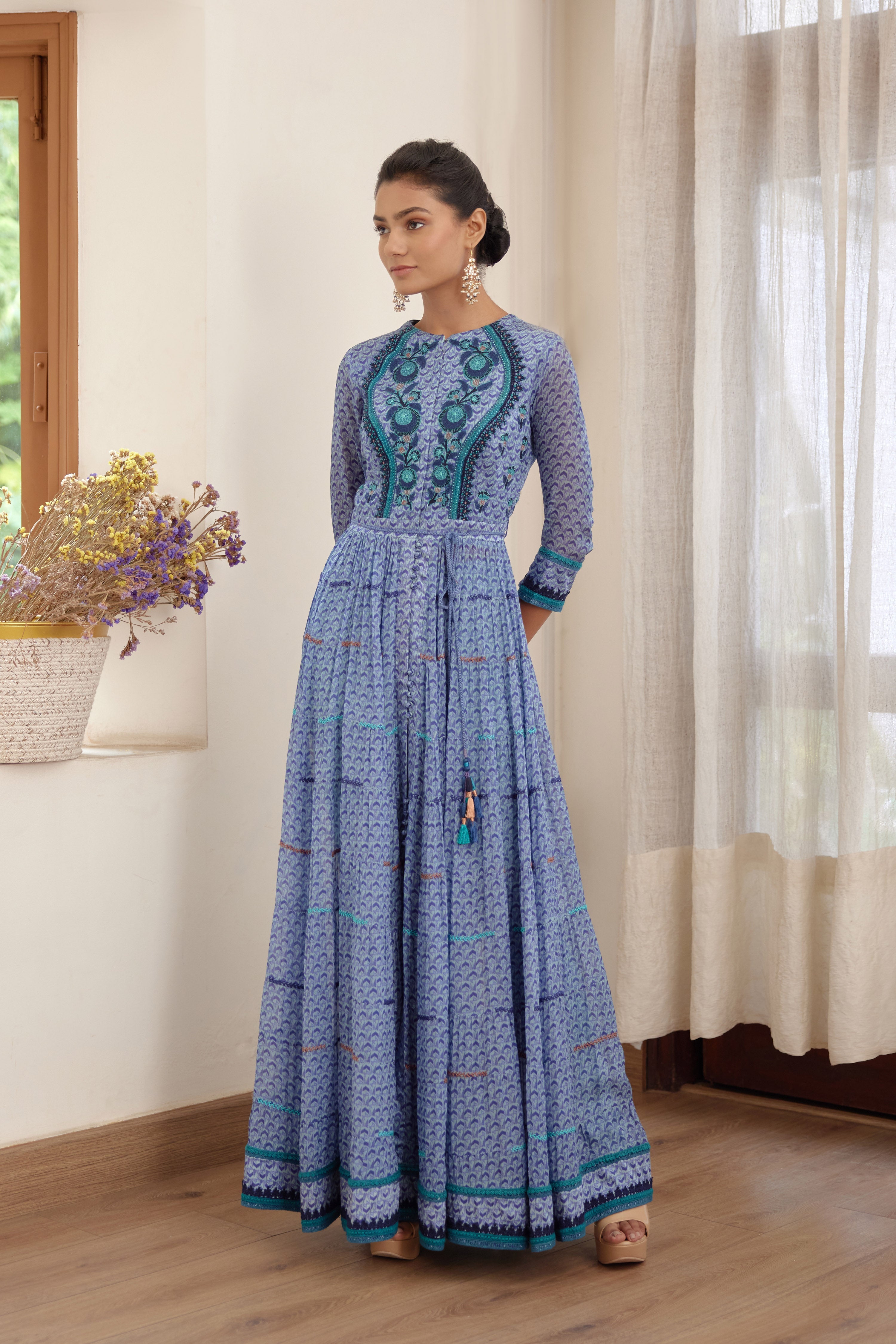 Blue Anarkali Set