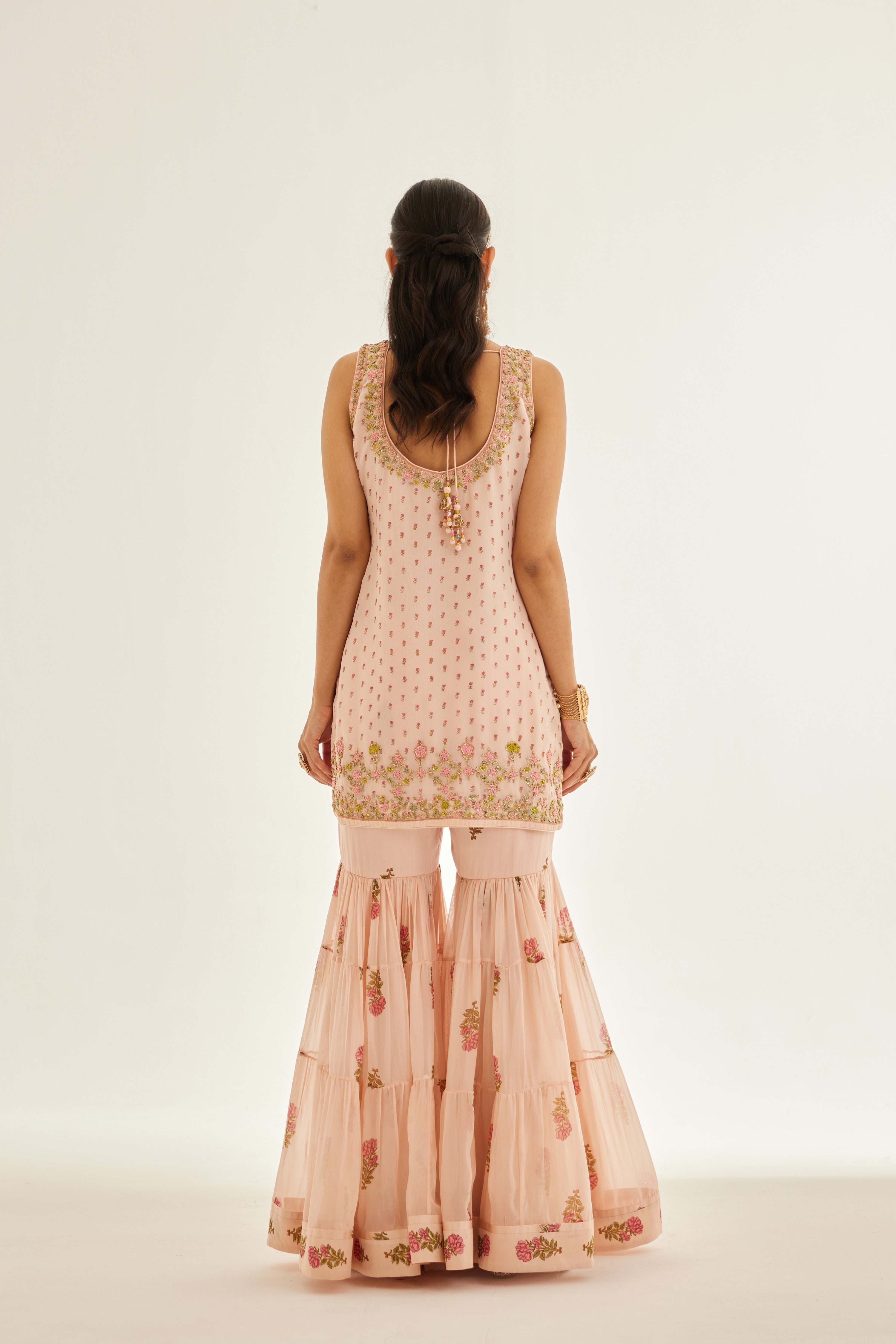 Shell Pink Sharara Set