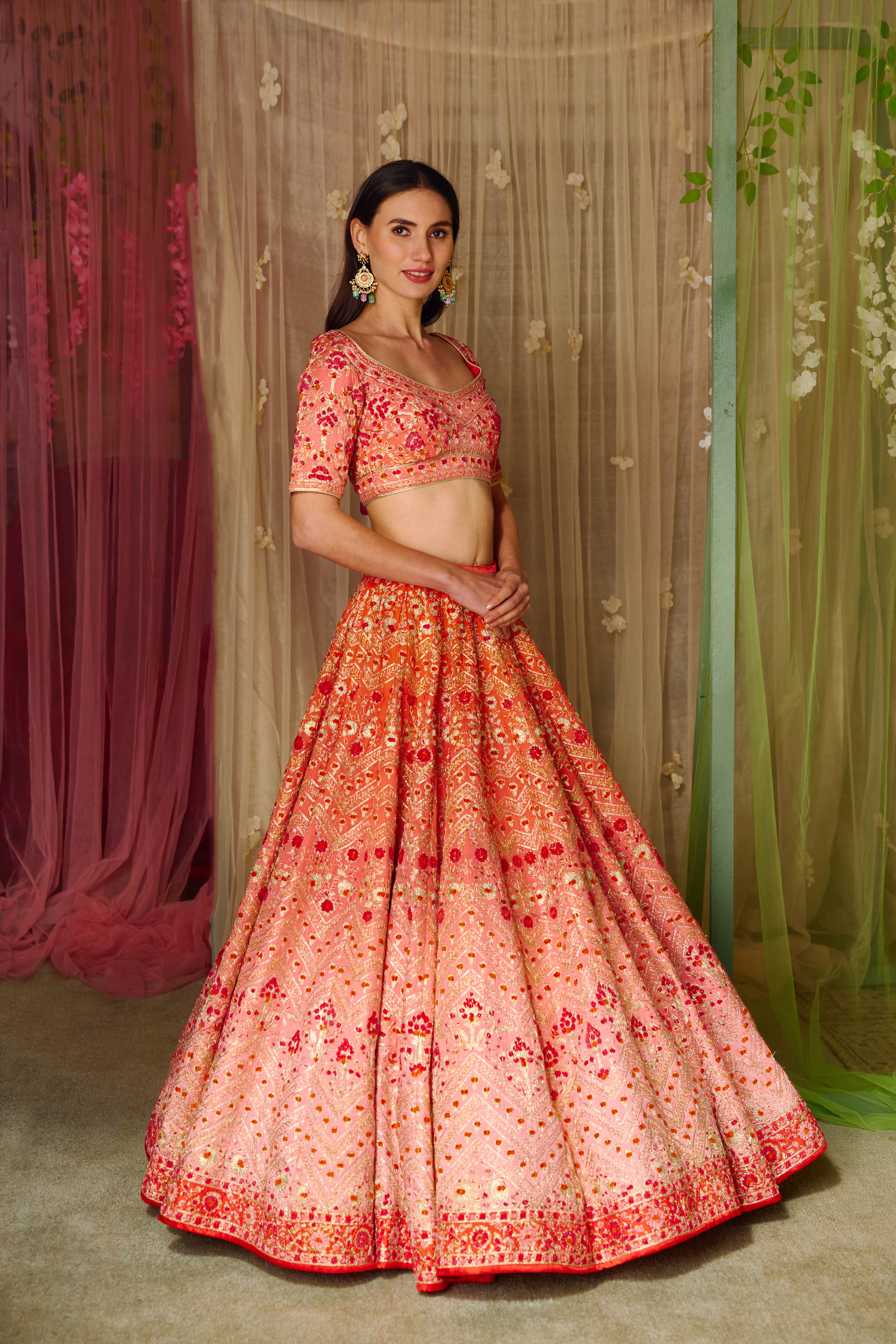 Orange-Red Lehenga Set