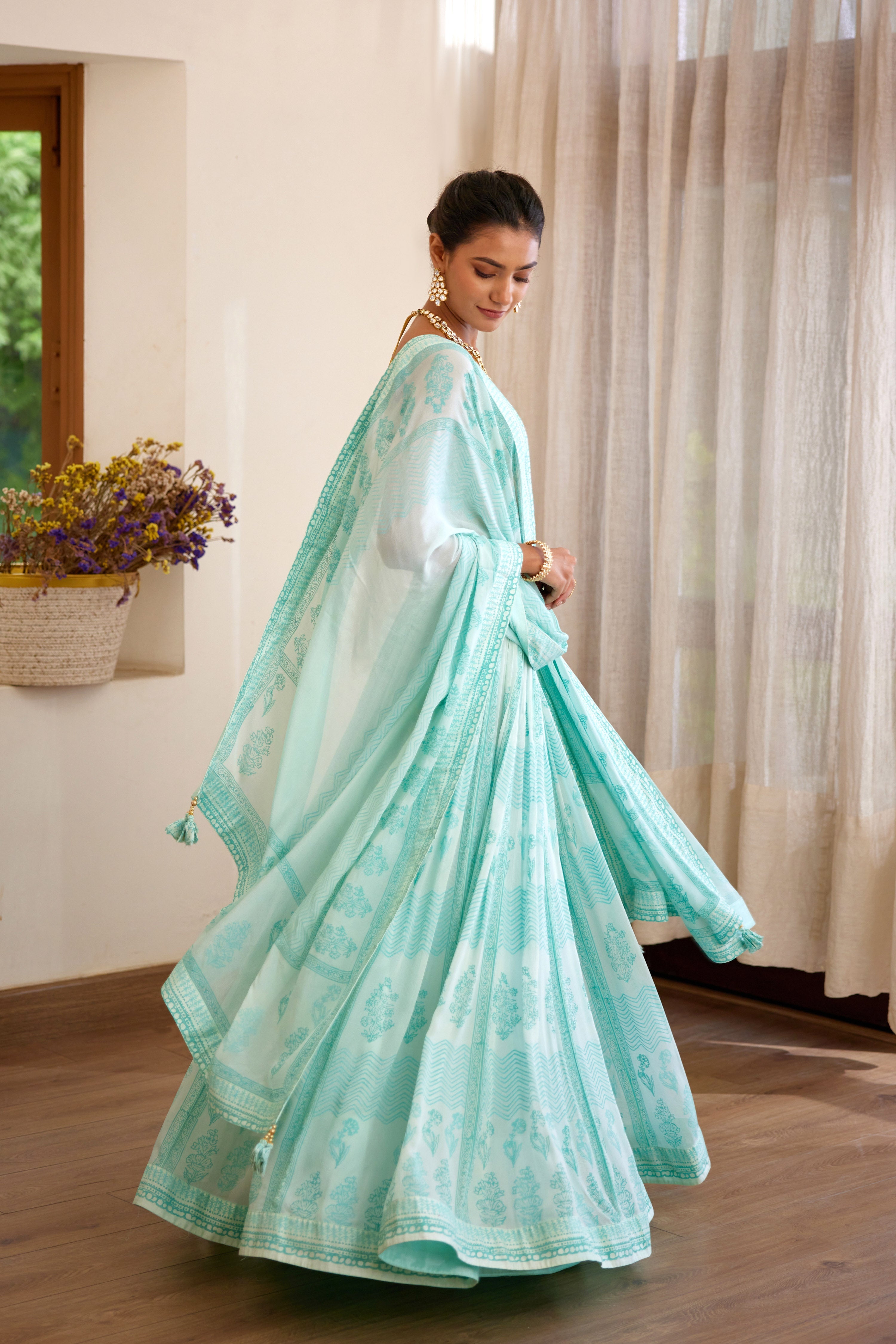 Ice Blue Lehenga Set