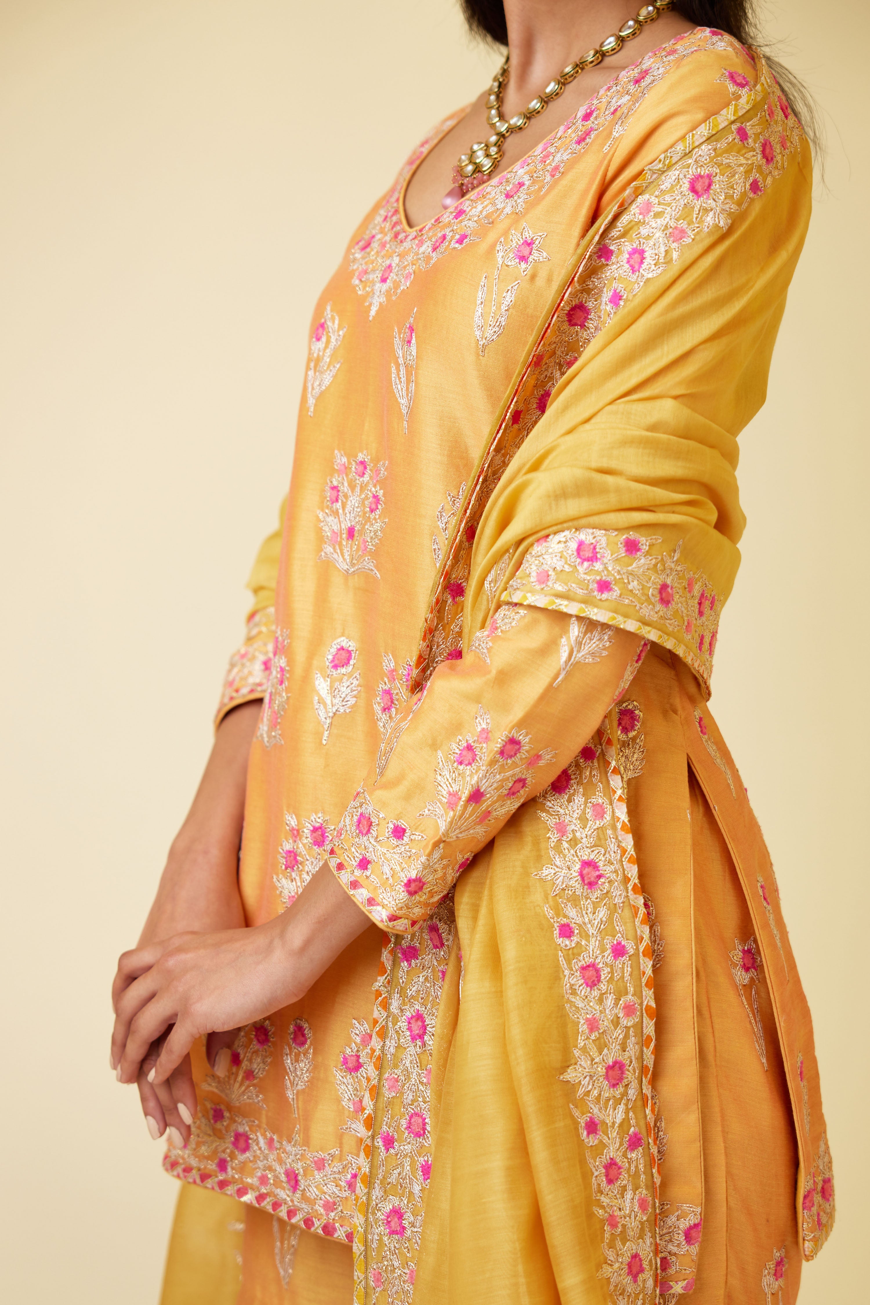 Saffron Orange Sharara Set