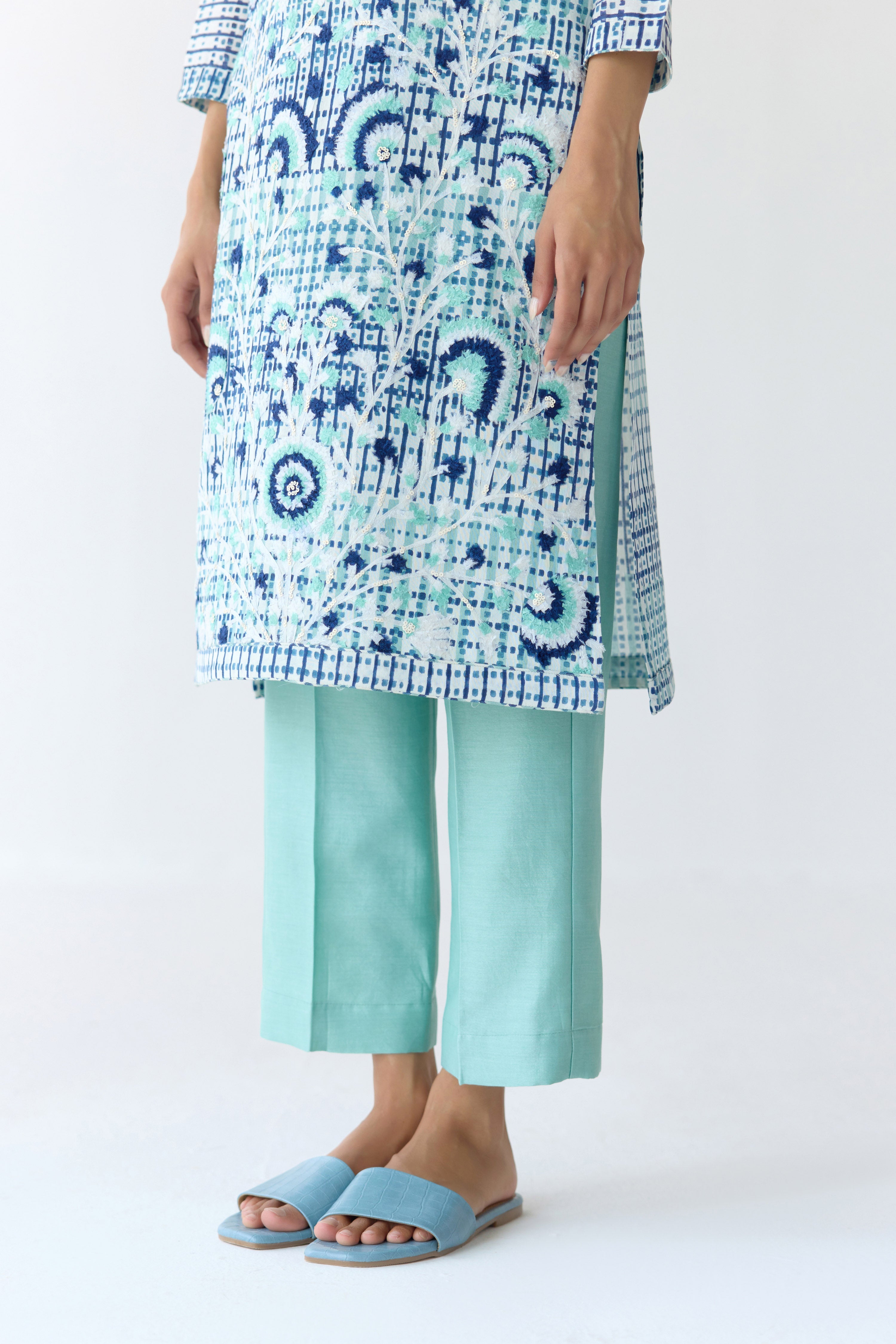 Mist Jade Blue Kurta Set