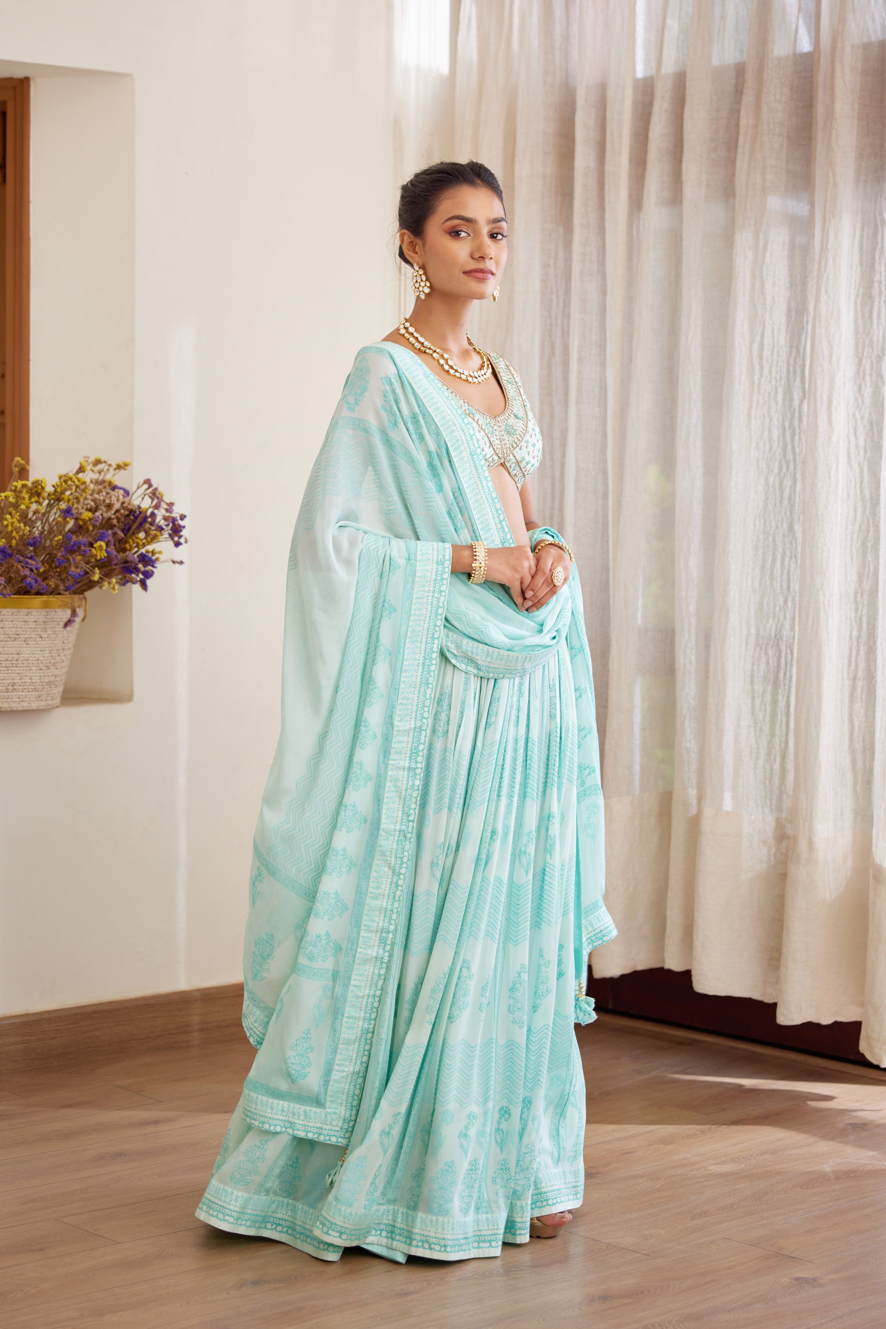 Ice Blue Lehenga Set