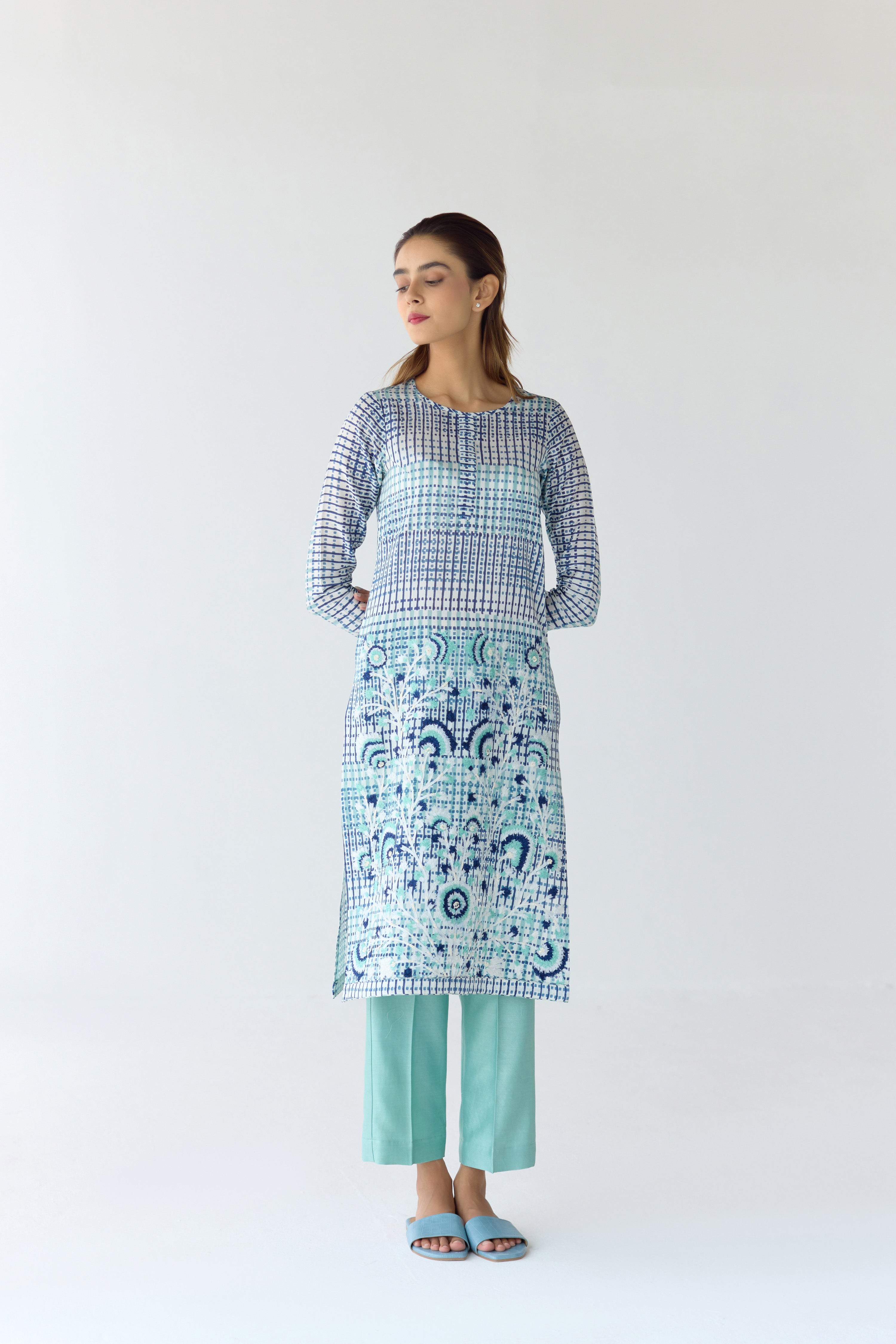 Mist Jade Blue Kurta Set
