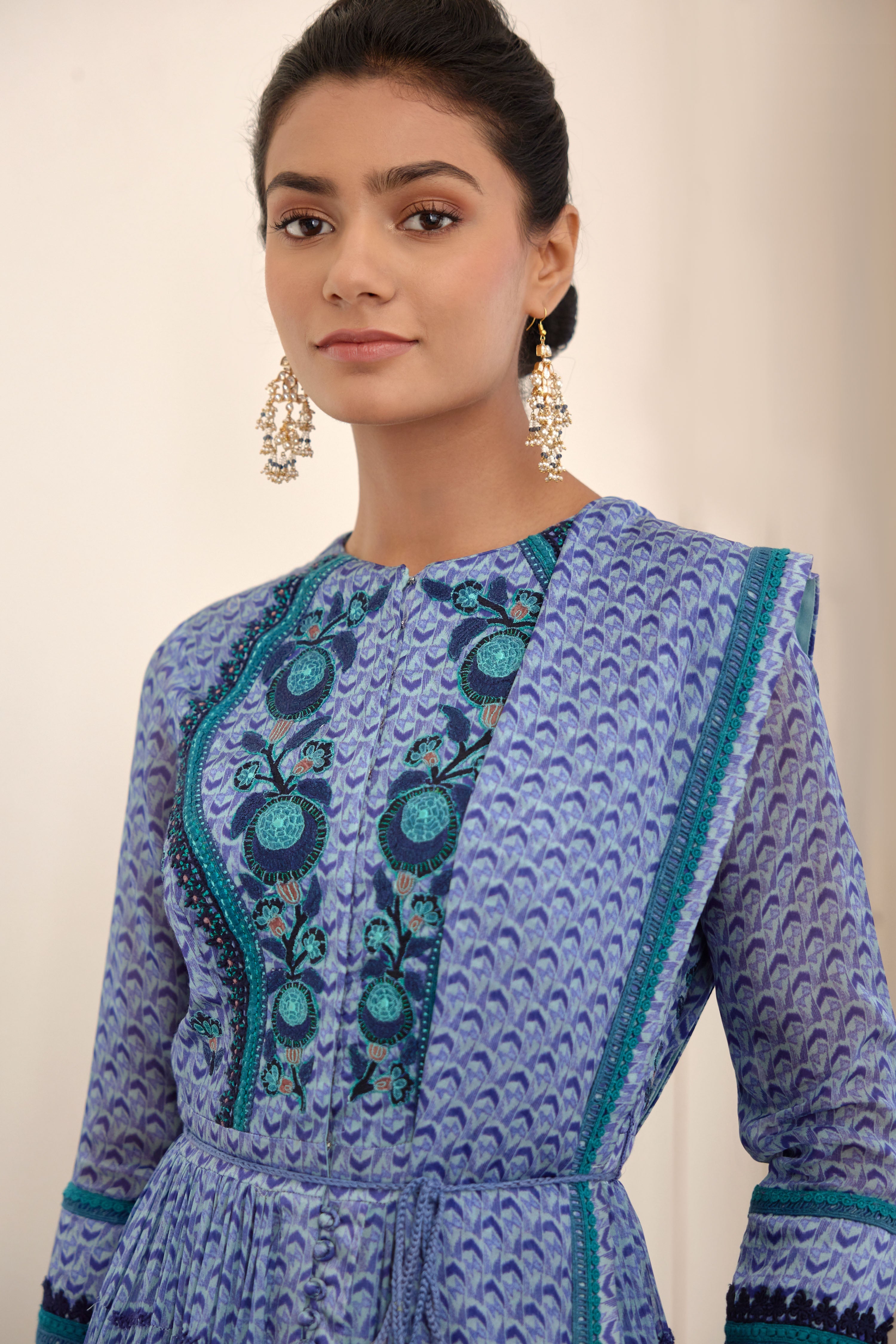 Blue Anarkali Set