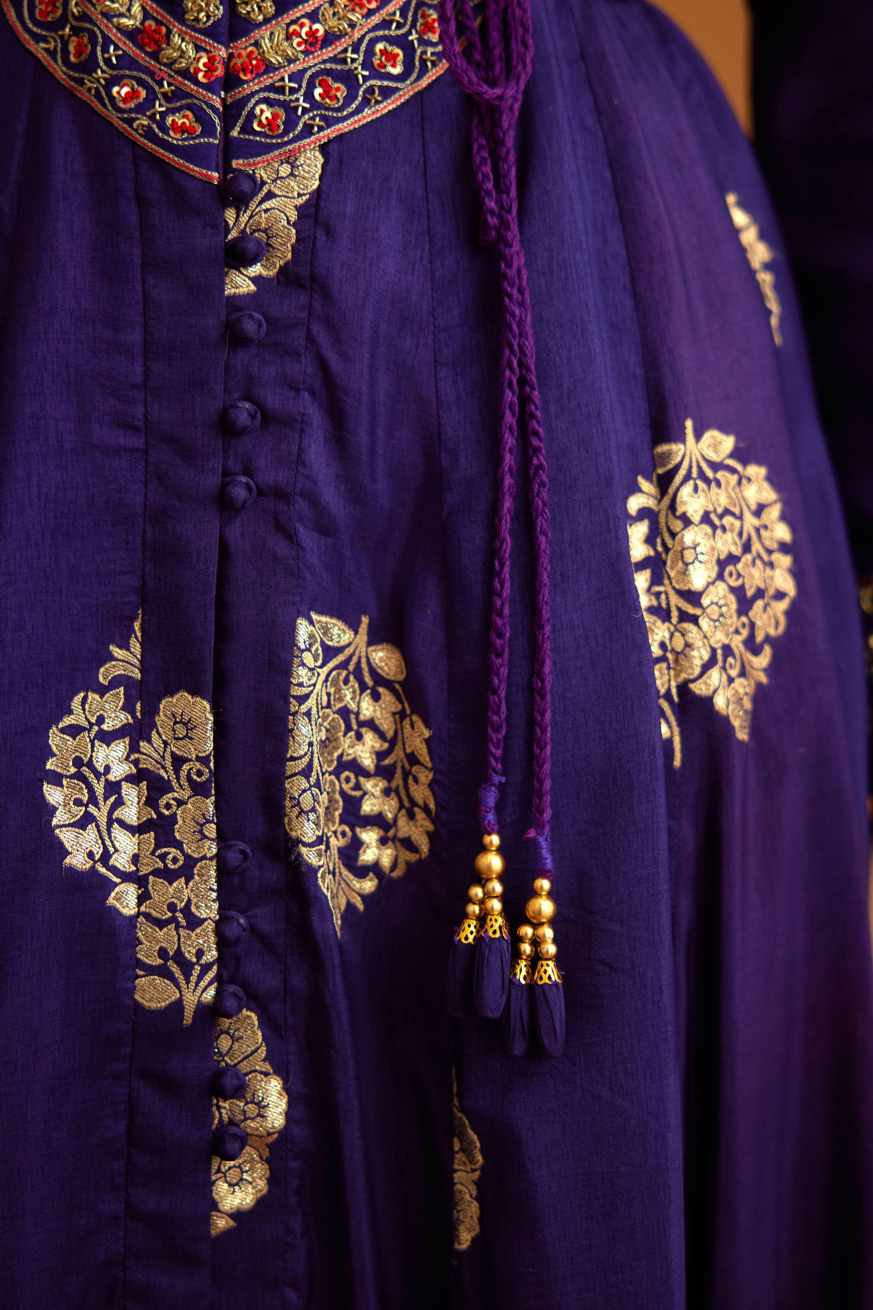 Dark Purple Anarkali Set