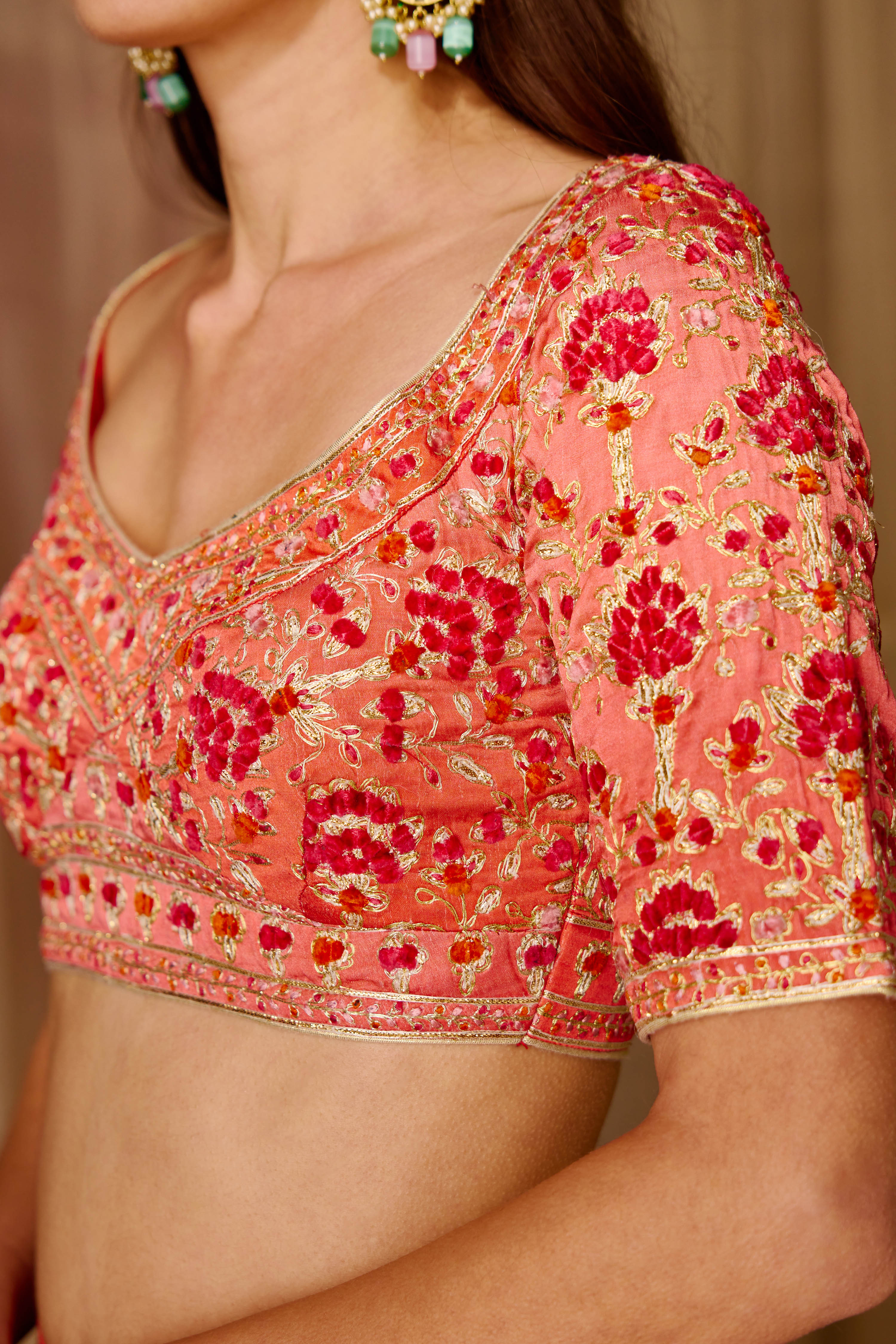 Orange-Red Lehenga Set