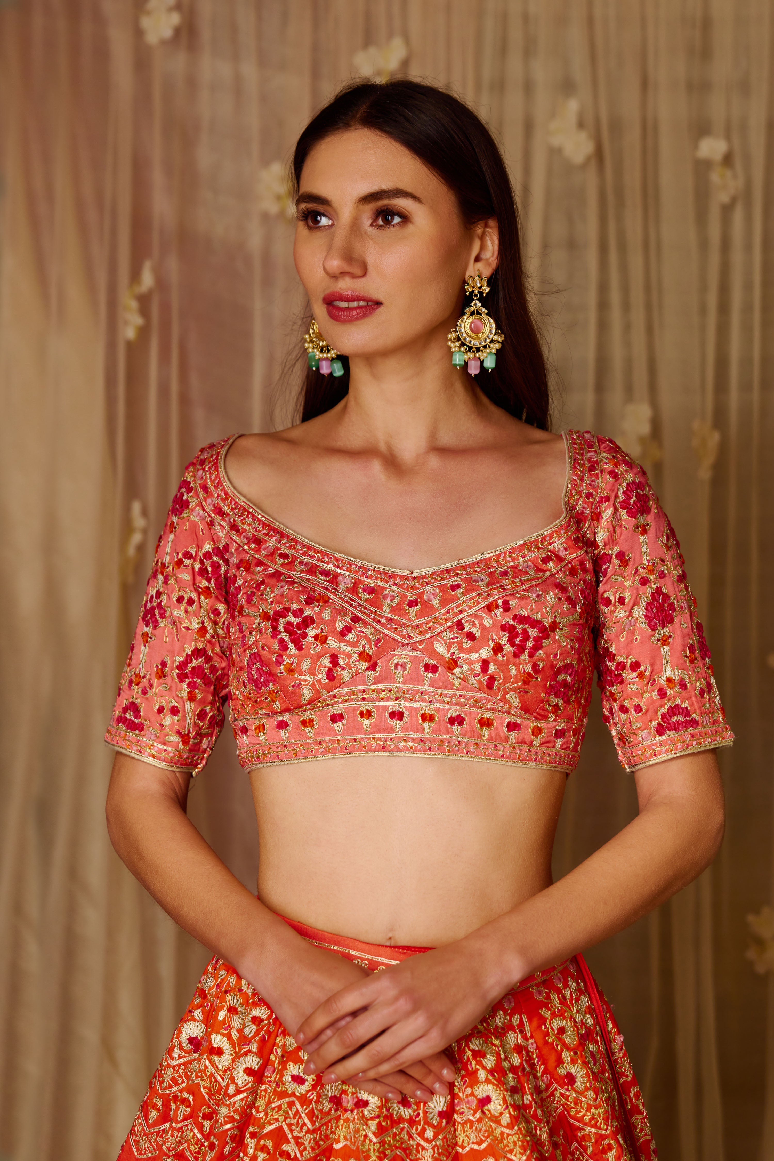 Orange-Red Lehenga Set