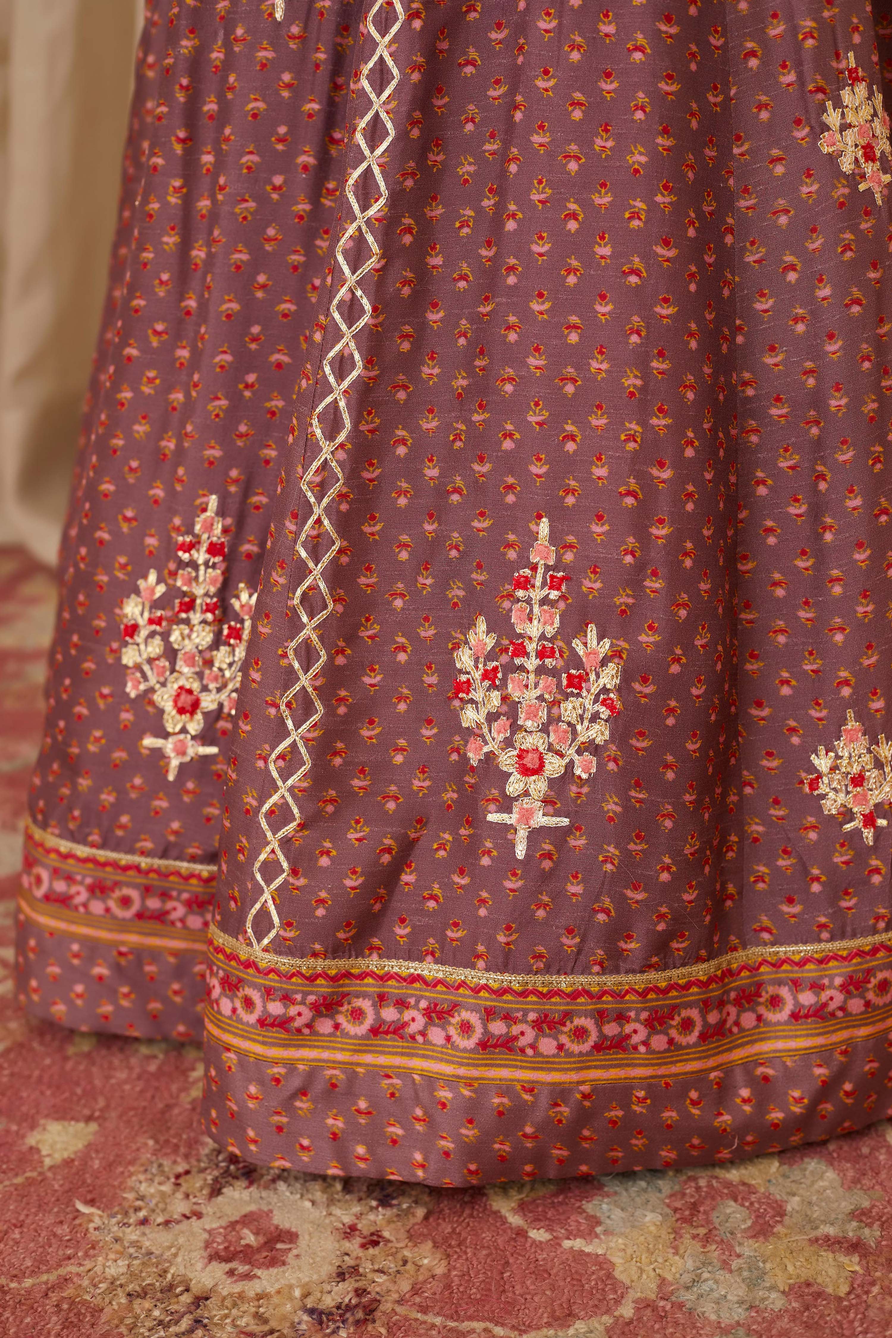 Neutral Purple Lehenga Set